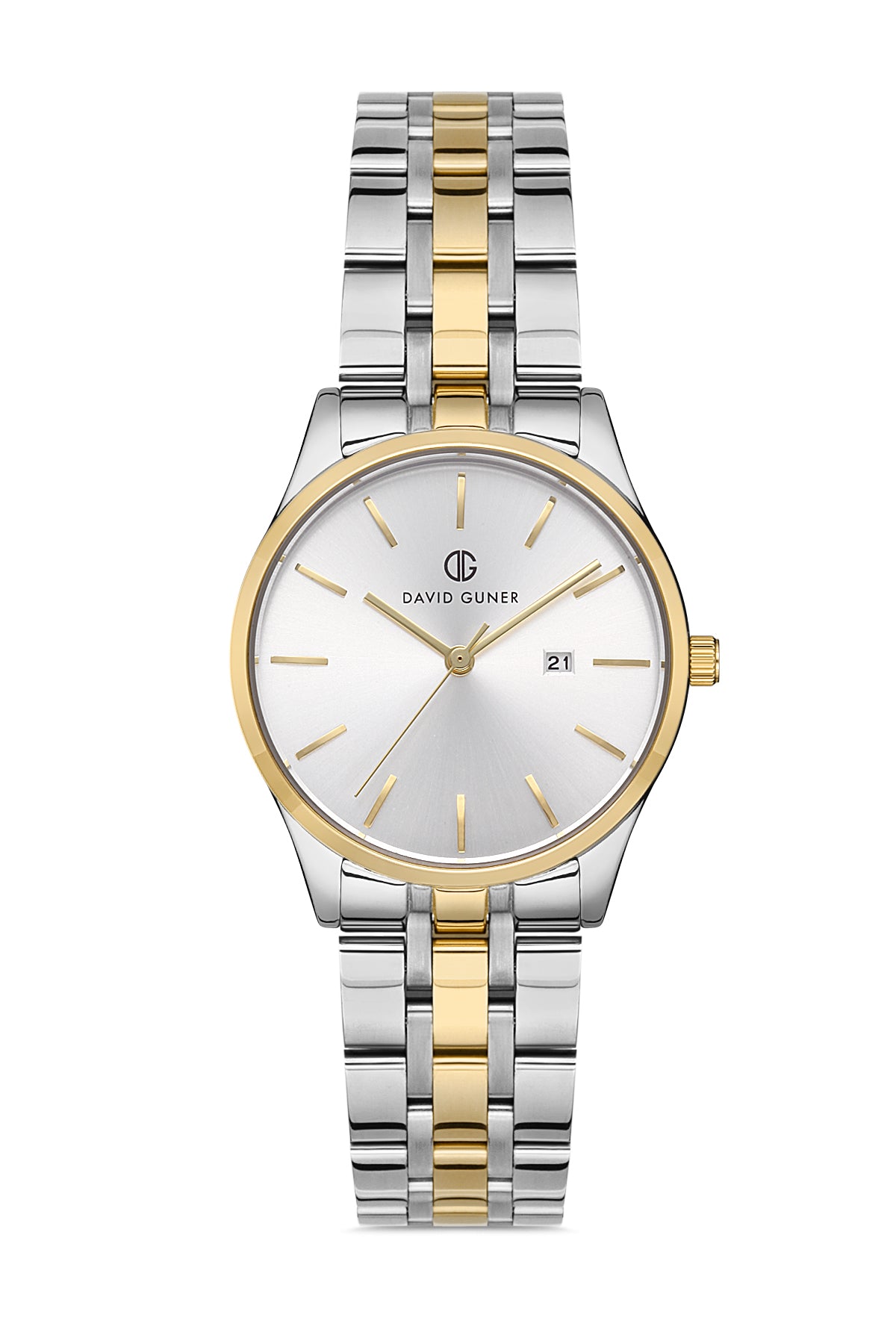 David Guner Kadın Gümüş Kadranlı Sari beyaz Çelik Kol Saati - DG-8195LA-D1