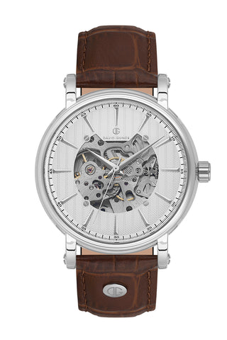 DAVID GUNER Gümüş Kadranlı Otomatik Erkek Kol Saati