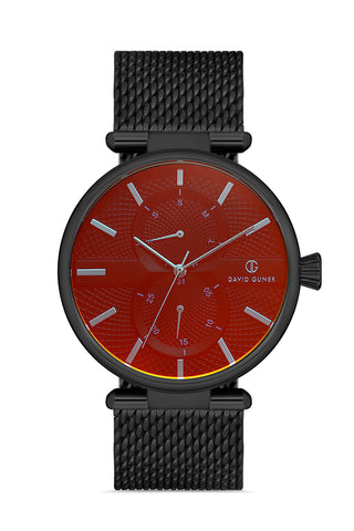 DAVID GUNER SİYAH KAPLAMALI SİYAH KADRANLI ERKEK KOL SAATİ DG-8284GC-G2C