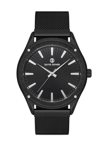 DAVID GUNER SİYAH KAPLAMALI SİYAH KADRANLI ERKEK KOL SAATİ DG-8285GC-G2