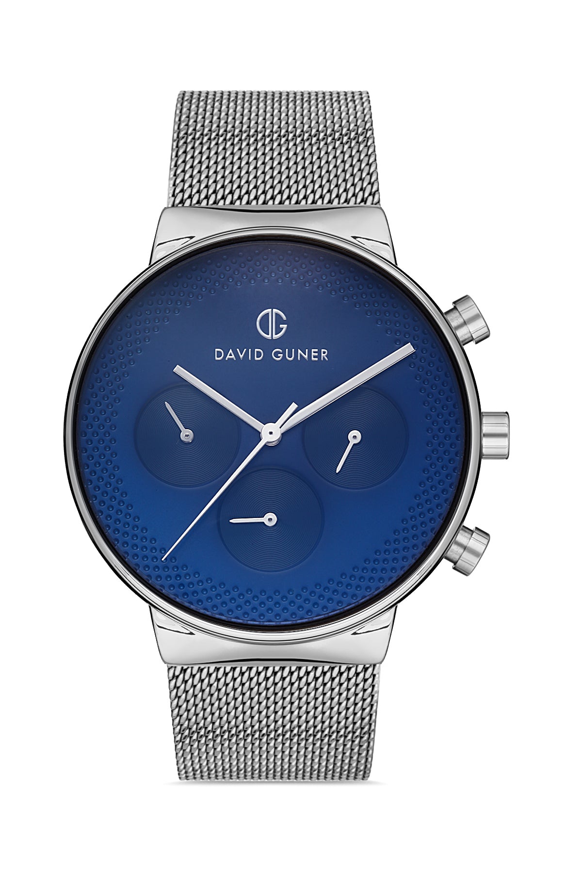 DAVID GUNER GÜMÜŞ KAPLAMALI MAVİ KADRANLI ERKEK KOL SAATİ DG-8300GC-A3