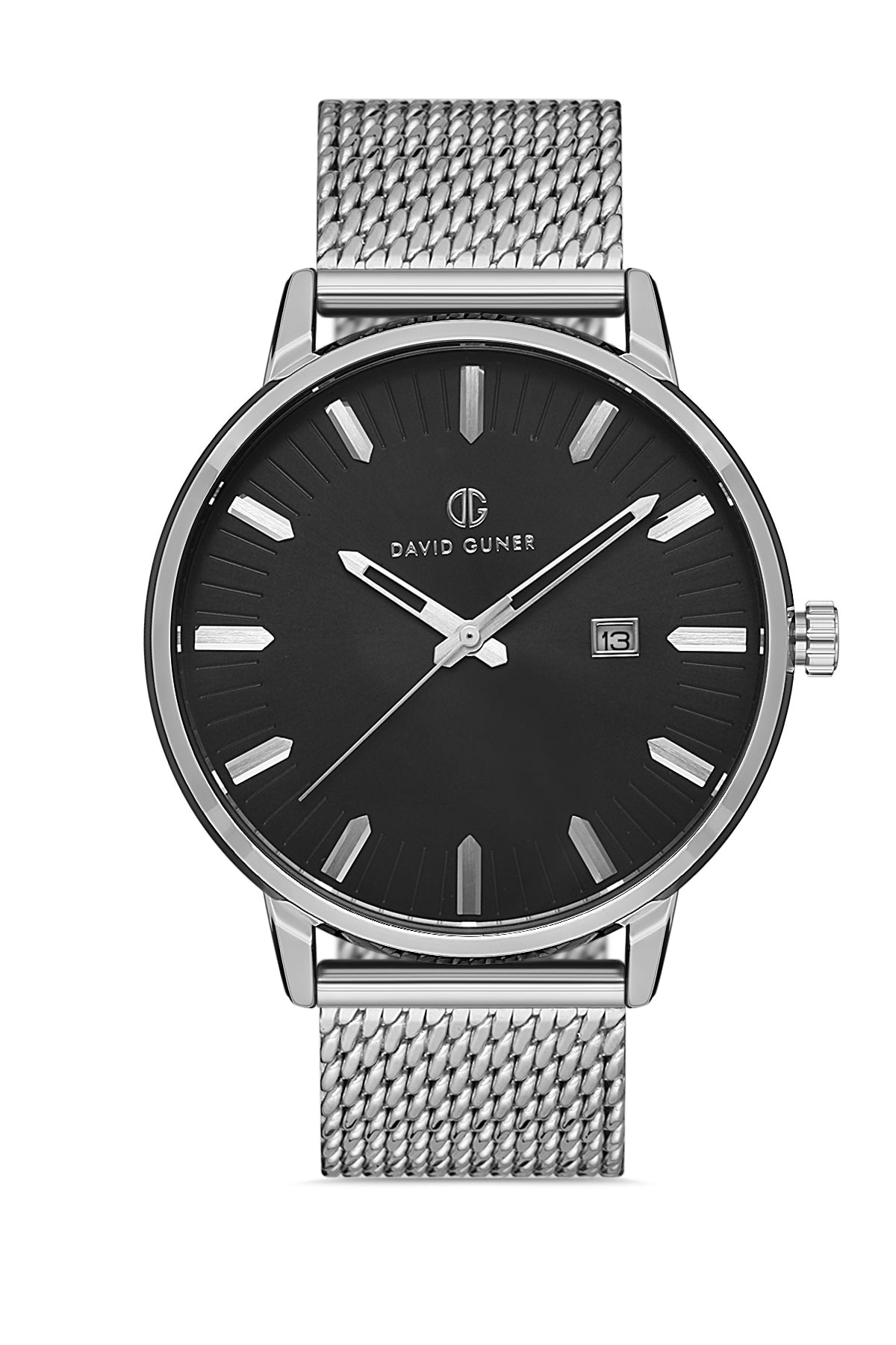 David Guner Erkek Si̇yah Kadranlı Gümüş Çelik Kol Saati - DG-8304GC-A2