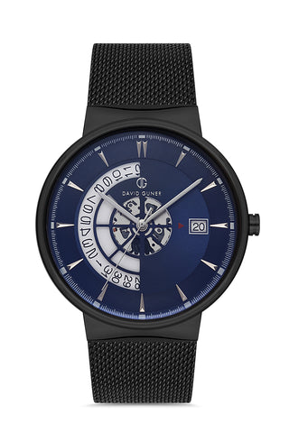 DAVID GUNER GUN KAPLAMALI MAVİ KADRANLI ERKEK KOL SAATİ DG-8309GC-V3