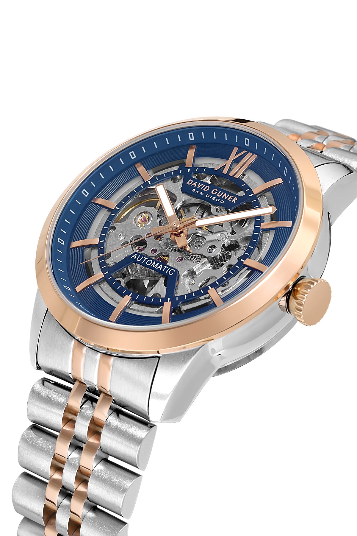DAVID GUNER KOL SAATİ MAVİ Kadran ROSE BEYAZ Kaplama ERKEK - DG-8835GA-E3