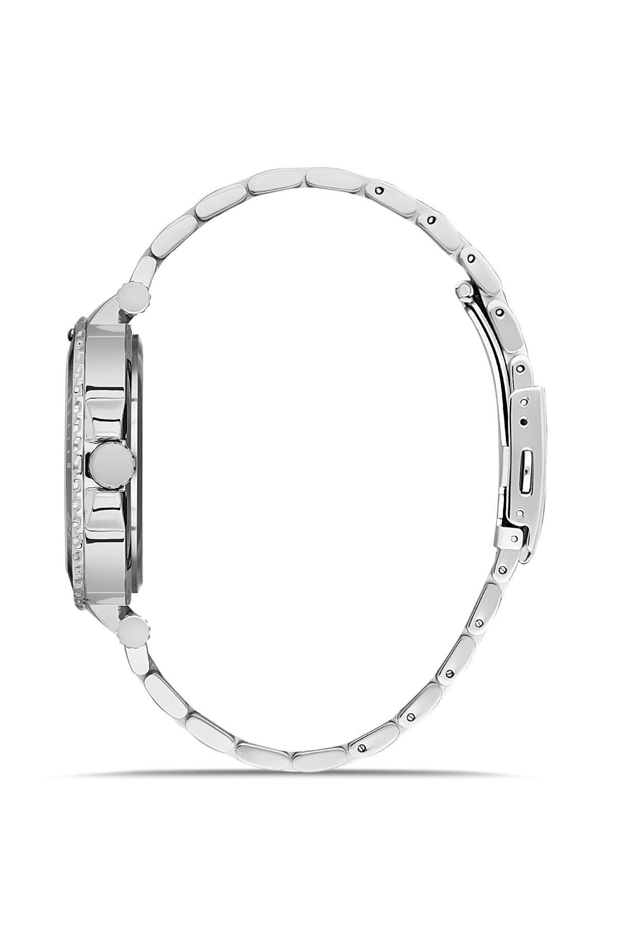 DAVID GUNER Men's Watch with Dark Blue Dial and Silver Plating Calendar