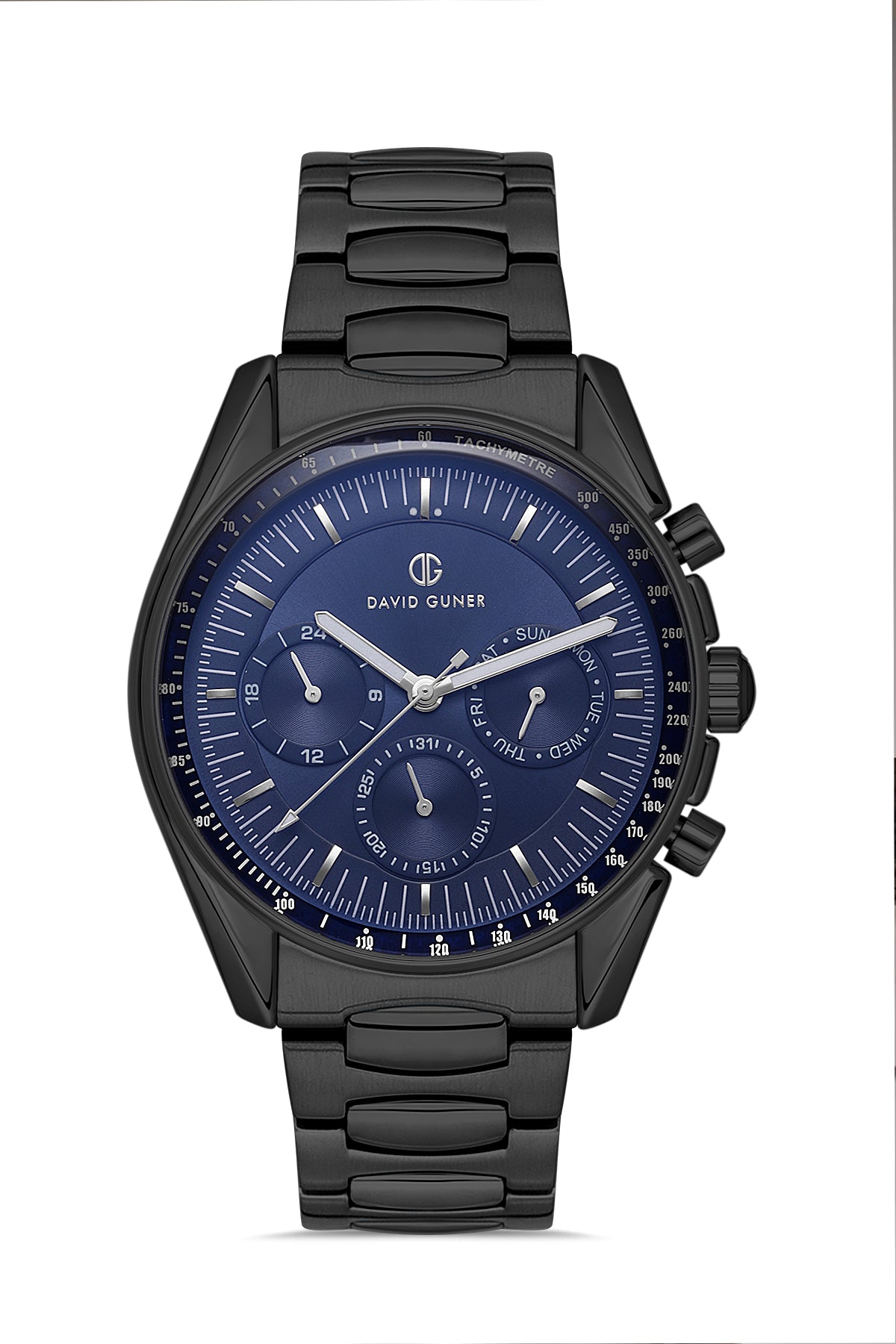 DAVID GUNER Lacivert Kadranlı Gun Kaplamalı Multifonksiyonlu Erkek Kol Saati - DG-8670GA-V3