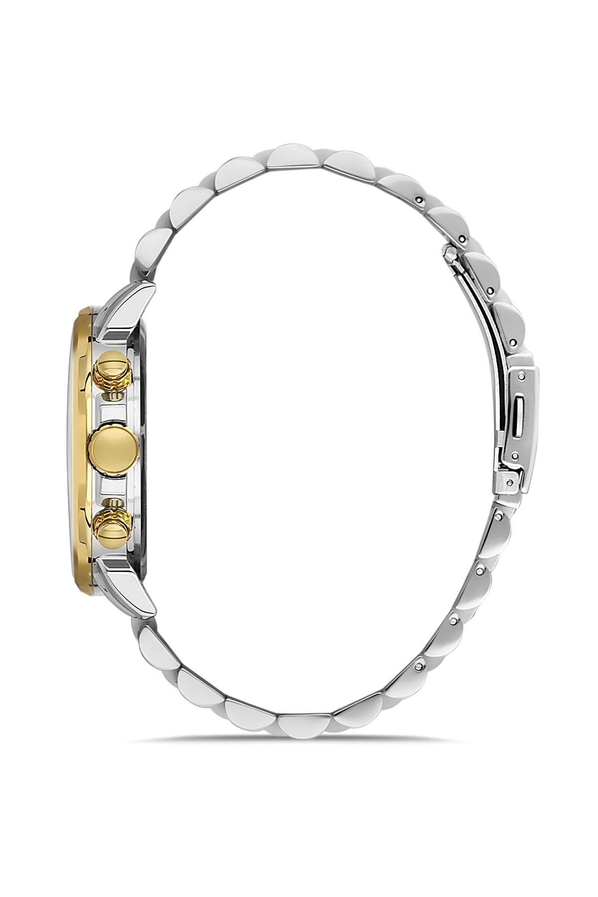 DAVID GUNER Lacivert Kadranlı Sarı-Gümüş Paslanmaz Masif Çelik Erkek Kol Saati - DG-8401GA-D3