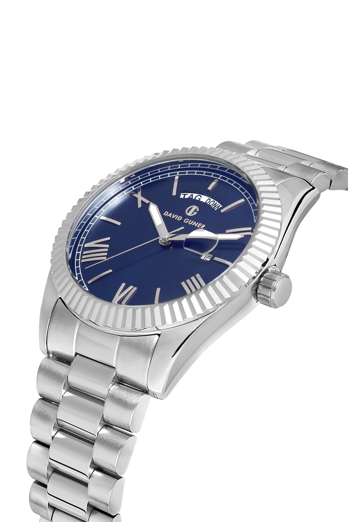 DAVID GUNER Lacivert Kadranlı Takvimli Paslanmaz Çelik Erkek Kol Saati - DG-8698GA-A3