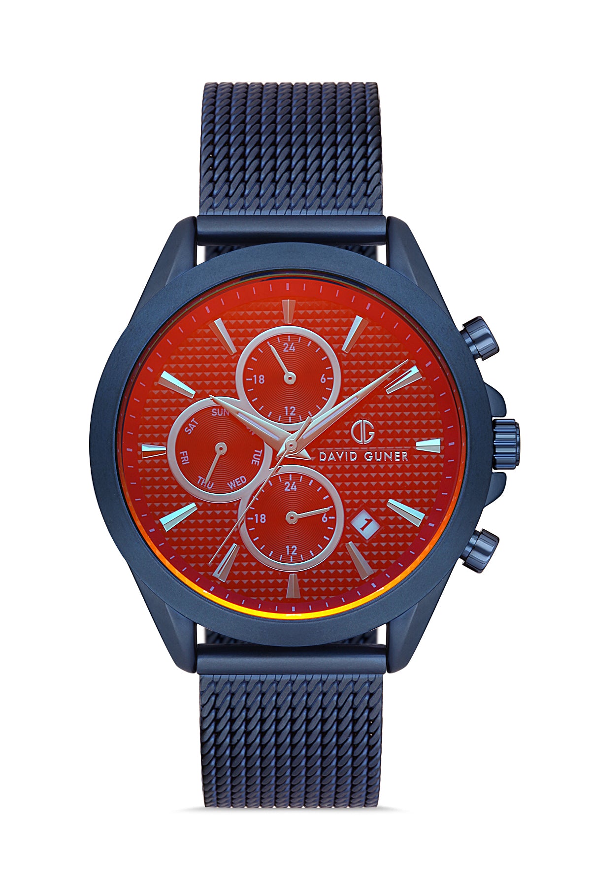 DAVID GUNER MAVİ KAPLAMALI RENKLİ CAMLI ERKEK KOL SAATİ - DG-8323GC-H3E