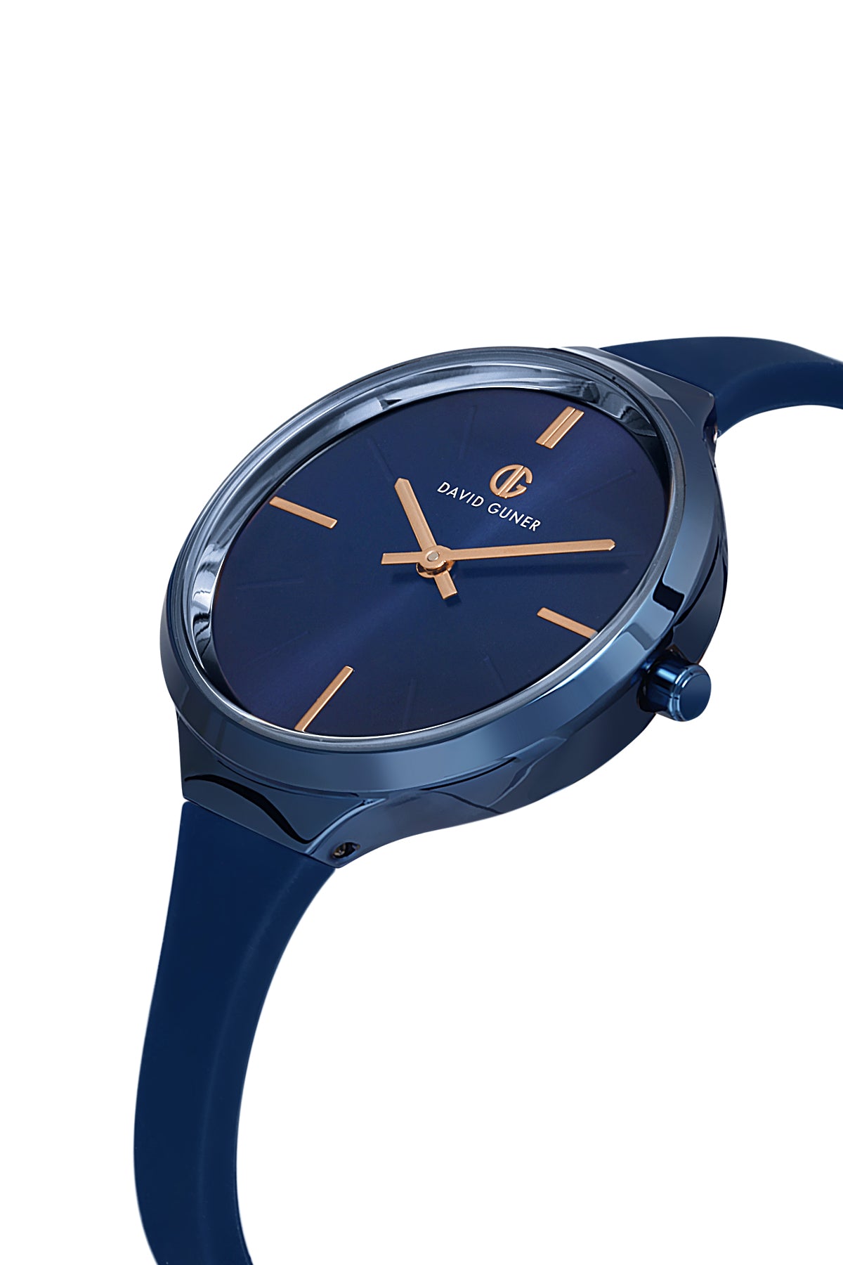 DAVID GUNER Lacivert Kaplamalı Lacivert Silikon Kordonlu Kadın Kol Saati - DG-8605LD-H3