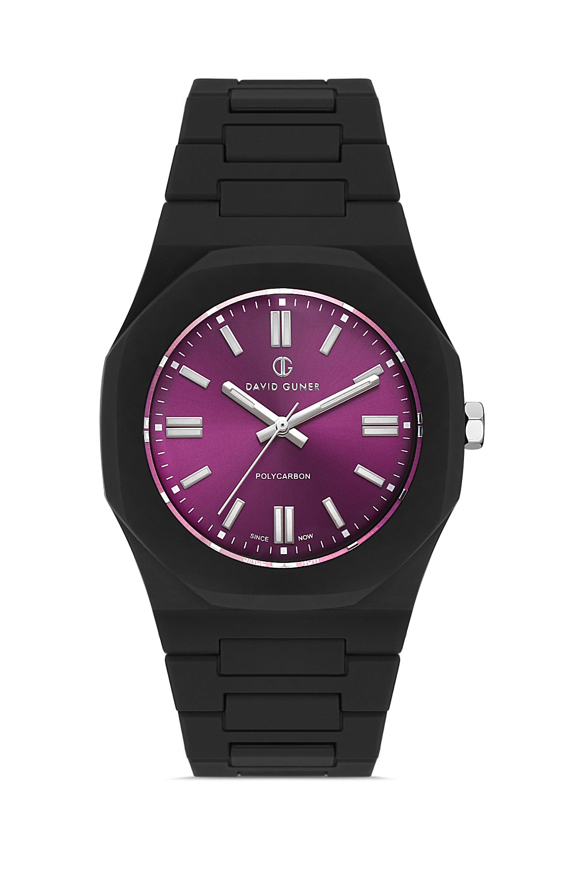 DAVID GUNER Mor Kadranlı Siyah Kaplamalı Polikarbon Erkek Kol Saati - DG-8660GD-G7