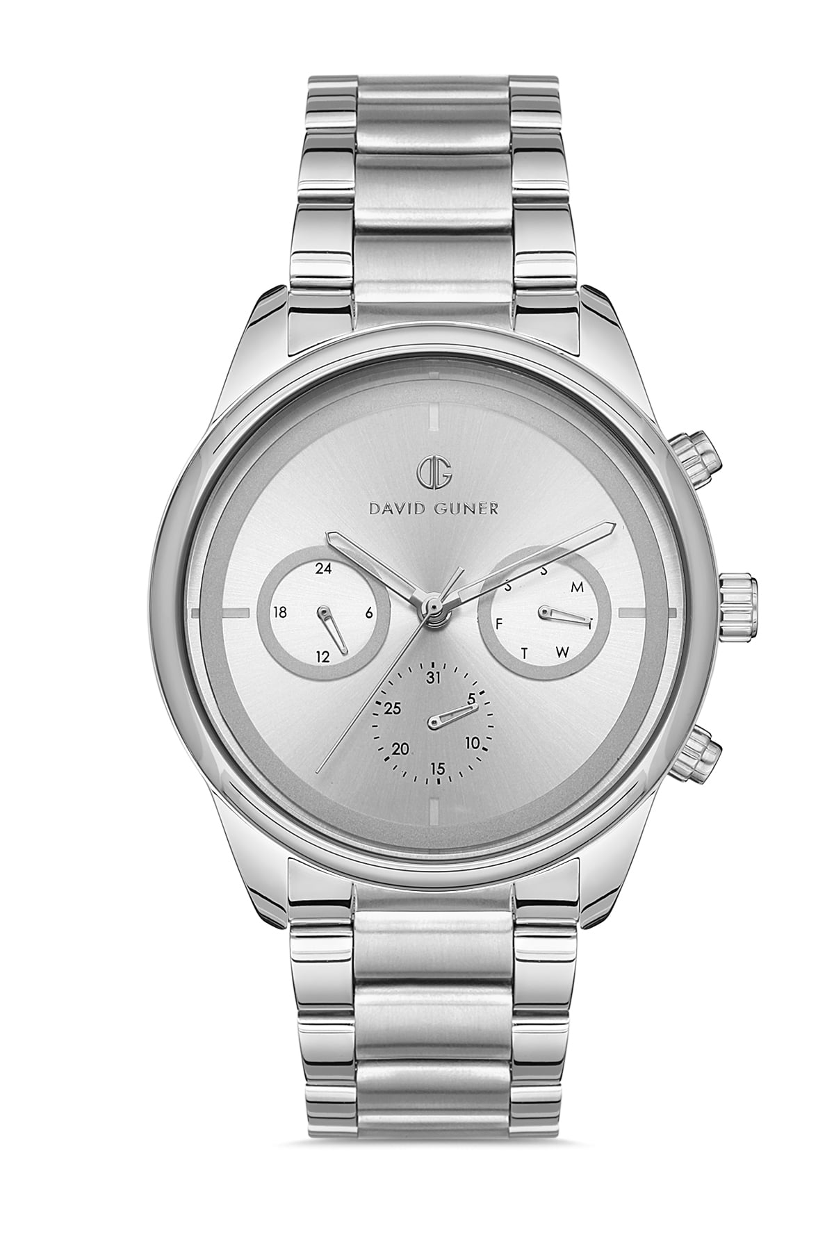 Davıd Guner Multi-Functional Silver Dial Men's Watch