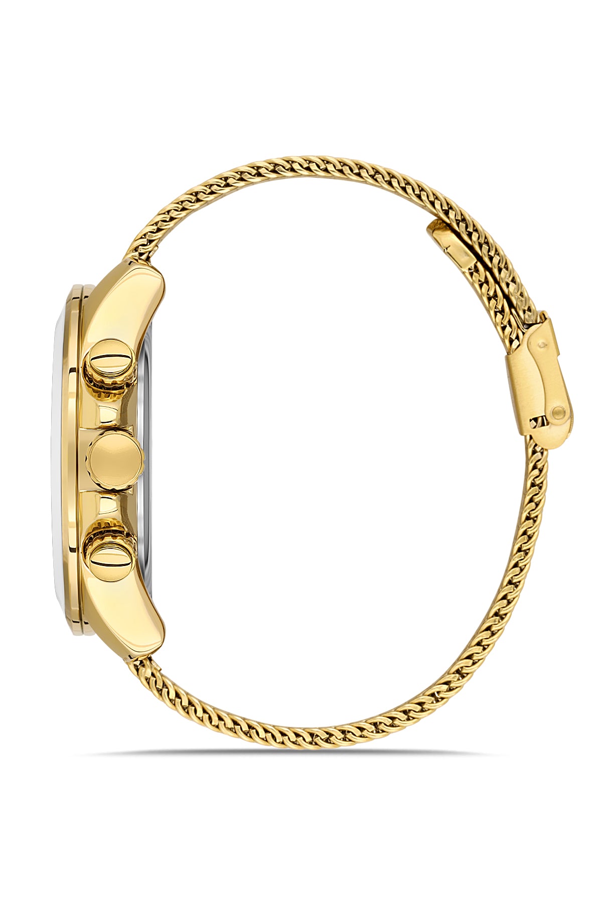 DAVID GUNER Multifonksiyonlu Sarı Kaplamalı Siyah Kadranlı Erkek Kol Saati - DG-8263GC-B2