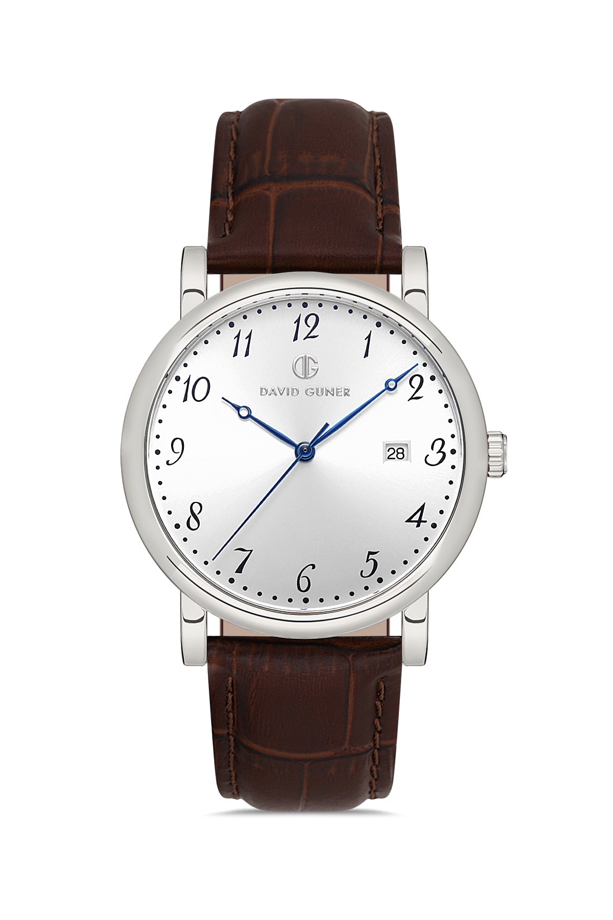 DAVID GUNER Original Leather Cord Brown Band Men's Watch