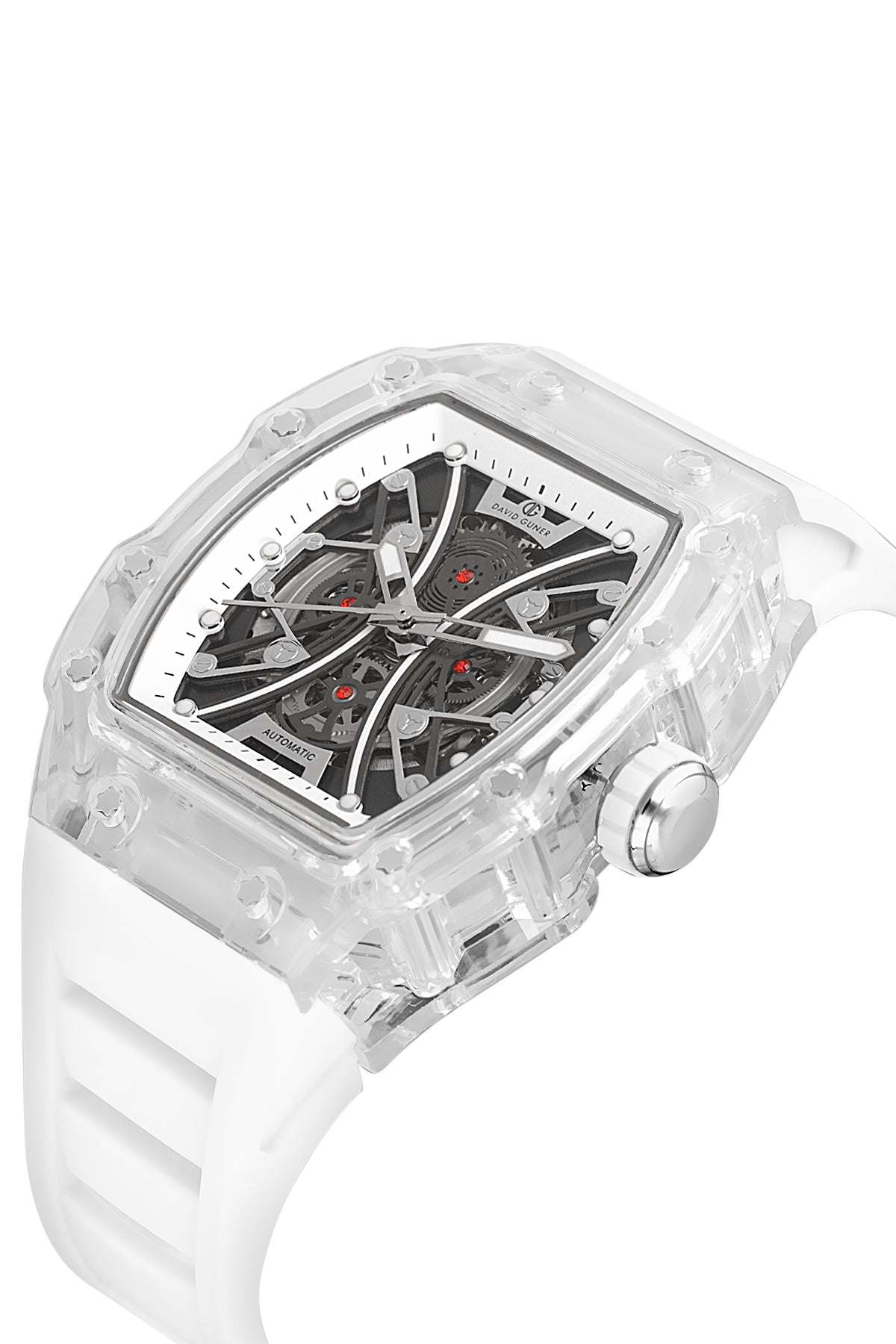 DAVID GUNER Siyah Kadranlı Otomatik Beyaz Polikarbon Kordon Erkek Kol Saati - DG-8628GD-A2
