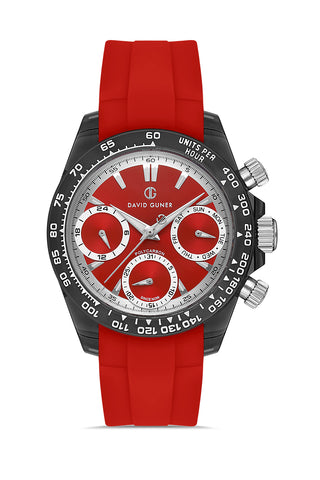 DAVID GUNER Polycarbonate Red Band Unisex Watch