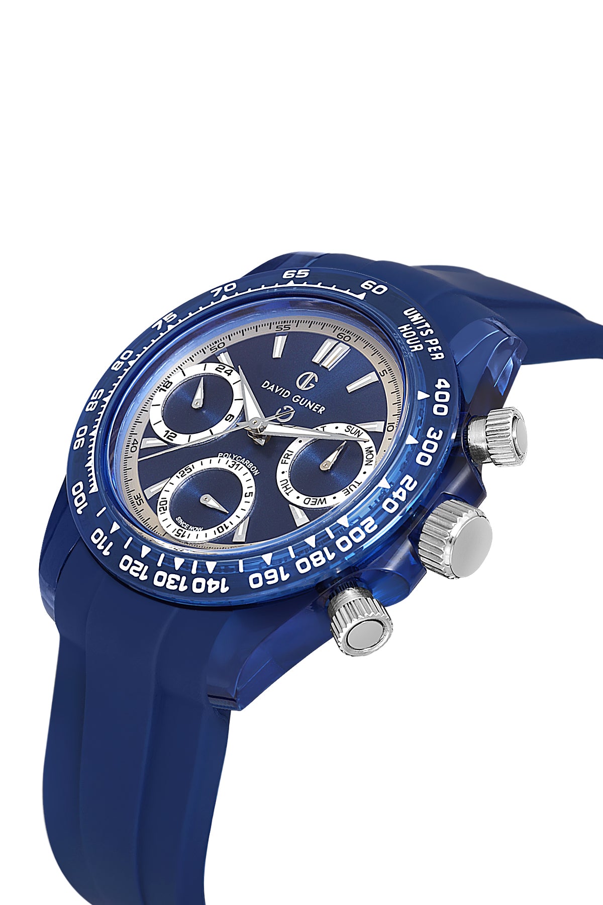 DAVID GUNER Polycarbonate Blue Band Unisex Watch