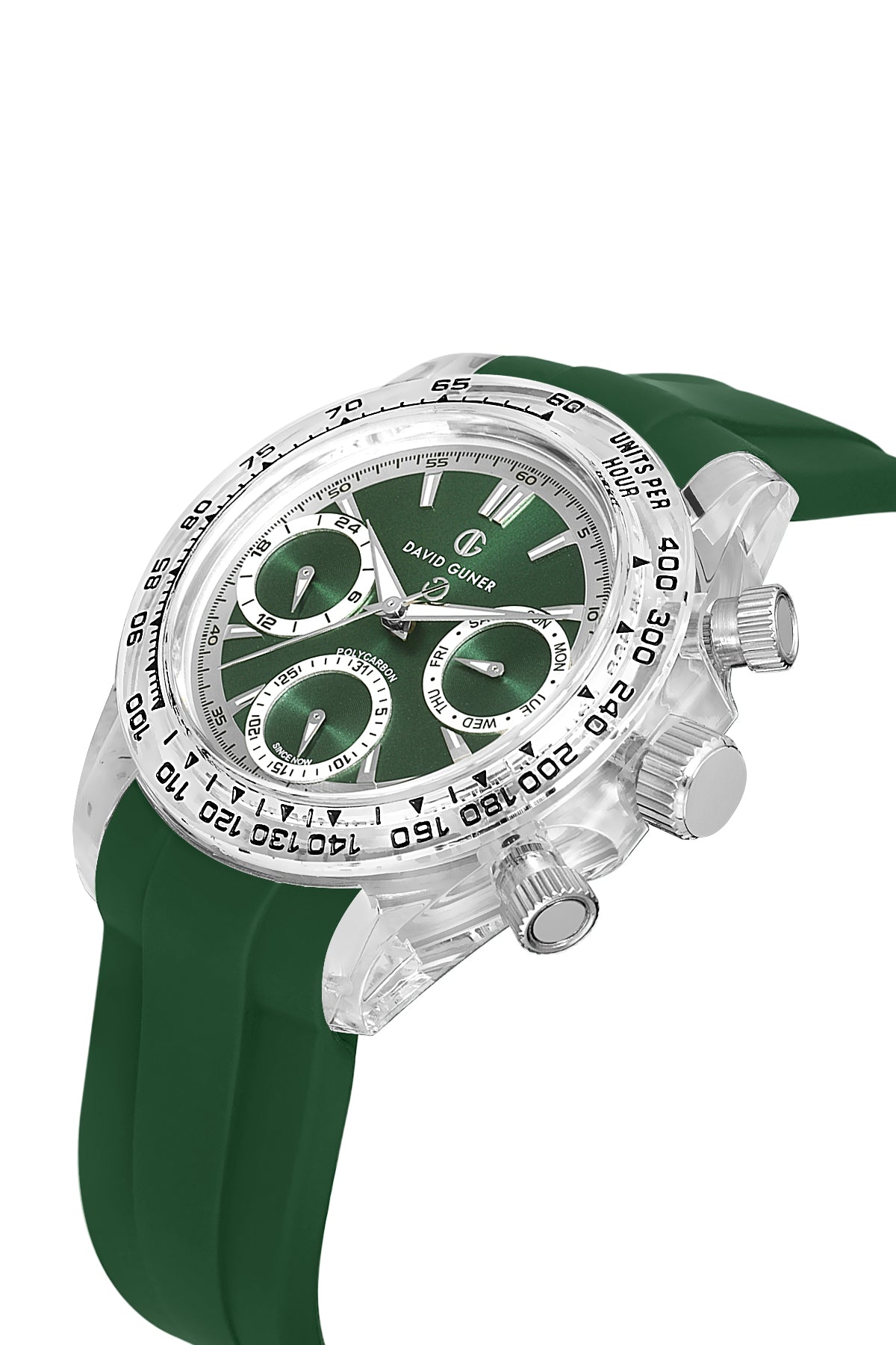 DAVID GUNER Polycarbonate Green Band Unisex Watch