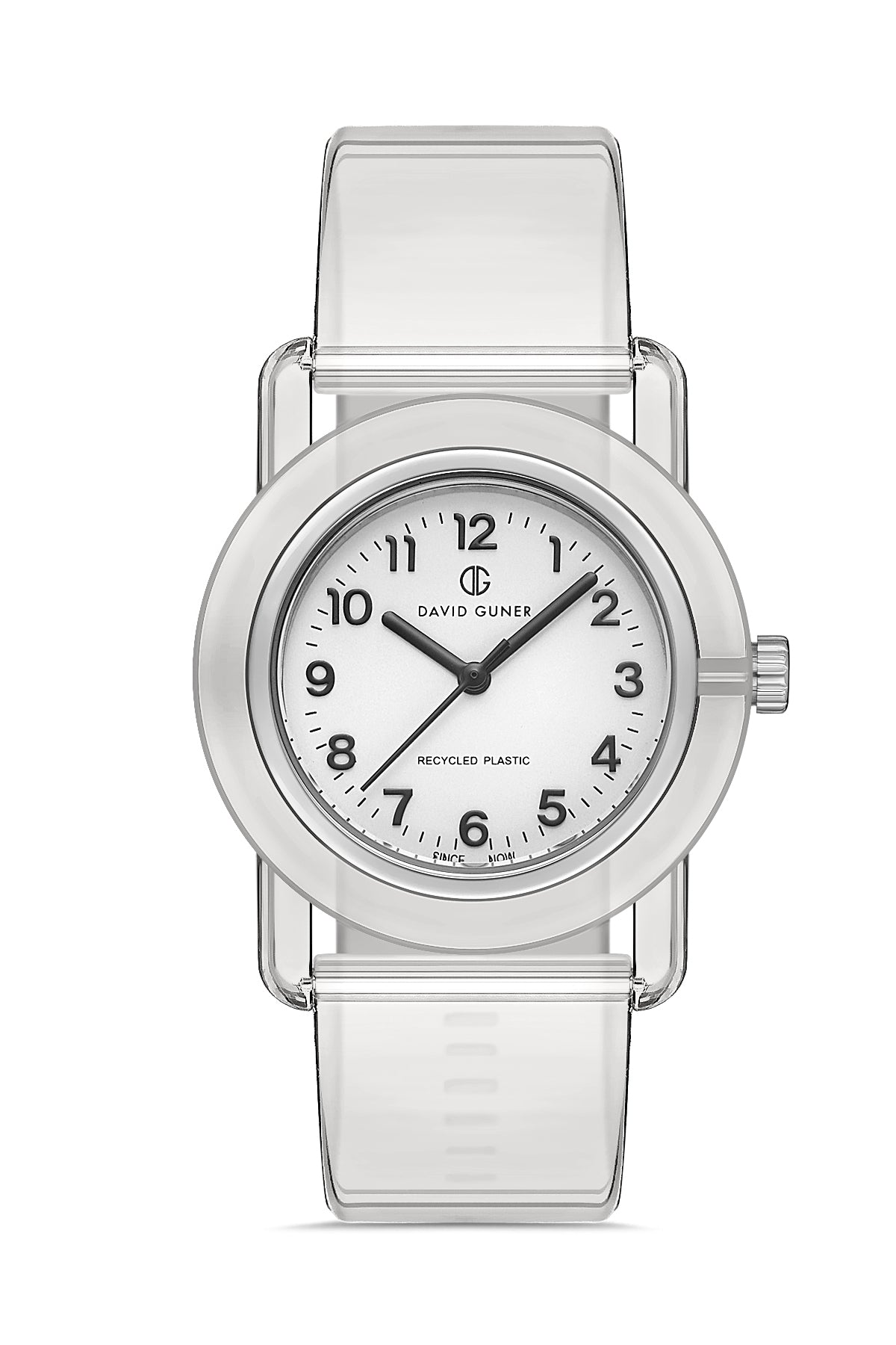DAVID GUNER Rakamlı Beyaz Plastik Kordonlu Geri Dönüştürülebilir Su Geçirmez Unisex Kol Saati - DG-8661LD-A1A