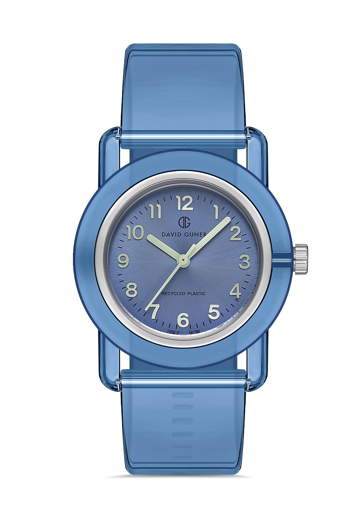 DAVID GUNER Rakamlı Mavi Plastik Kordonlu Geri Dönüştürülebilir Su Geçirmez Unisex Kol Saati - DG-8661LD-H3A