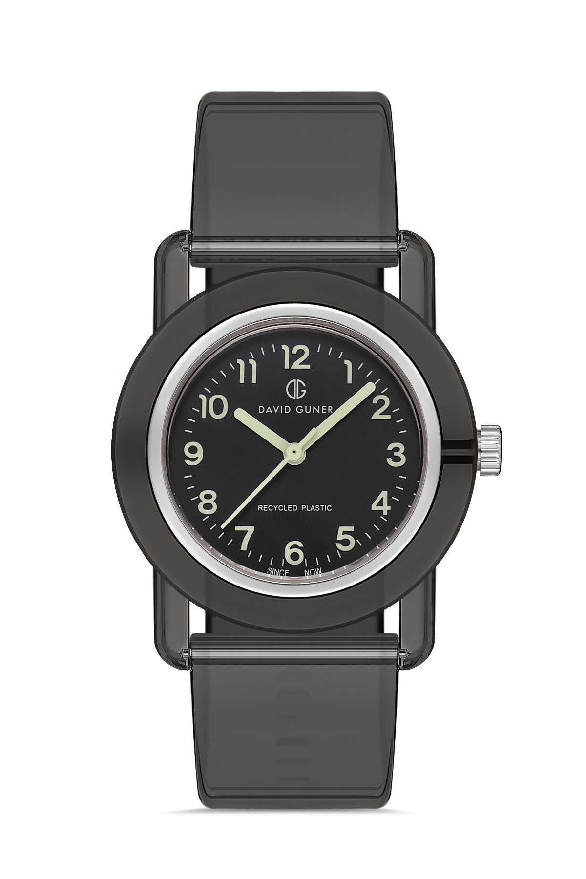 DAVID GUNER Rakamlı Siyah Plastik Kordonlu Geri Dönüştürülebilir Su Geçirmez Unisex Kol Saati - DG-8661LD-G2A