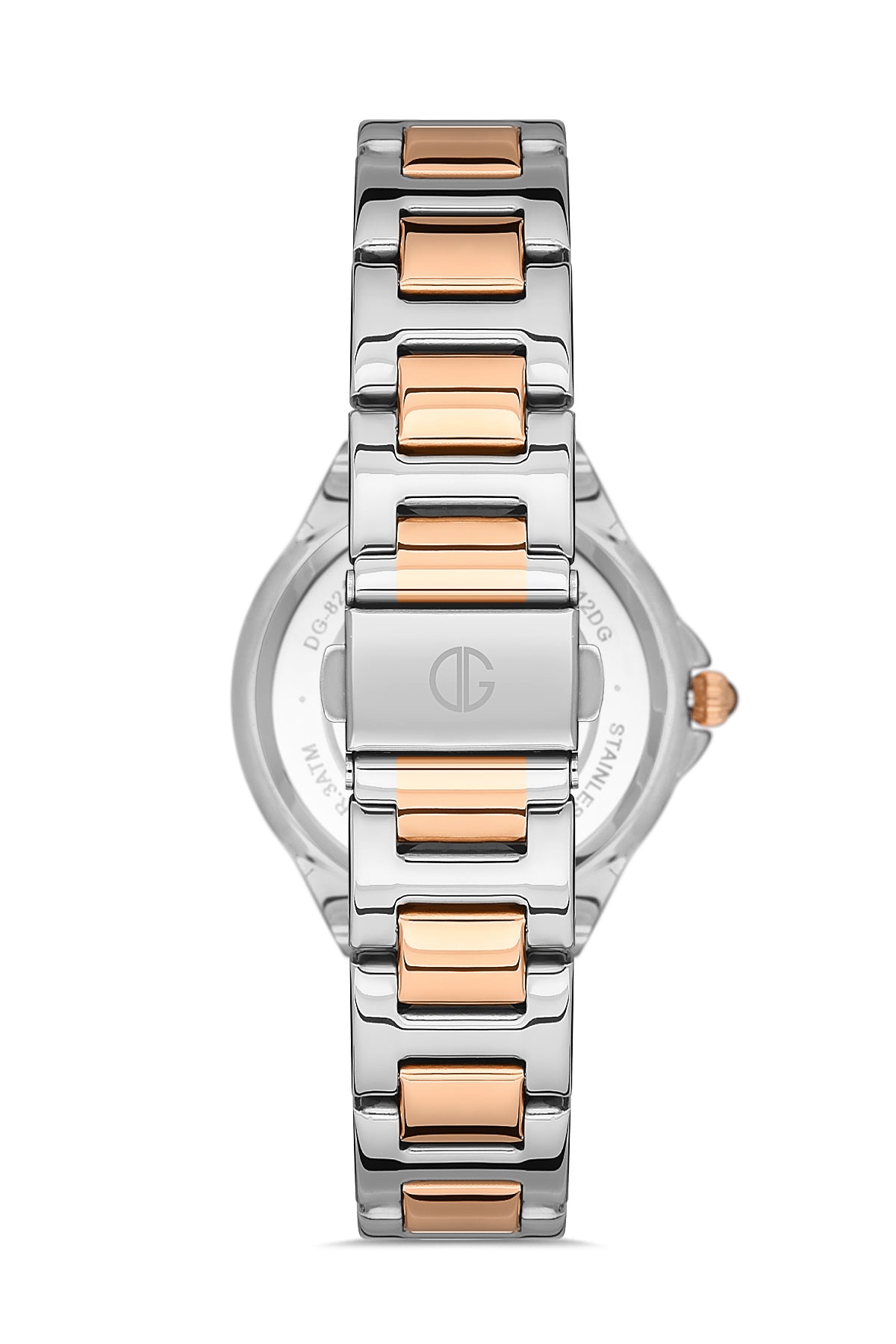 DAVID GUNER Roma Rakamlı Beyaz Kadranlı Gümüş-Rose Paslanmaz Masif Çelik Kadın Kol Saati - DG-8097LA-E1