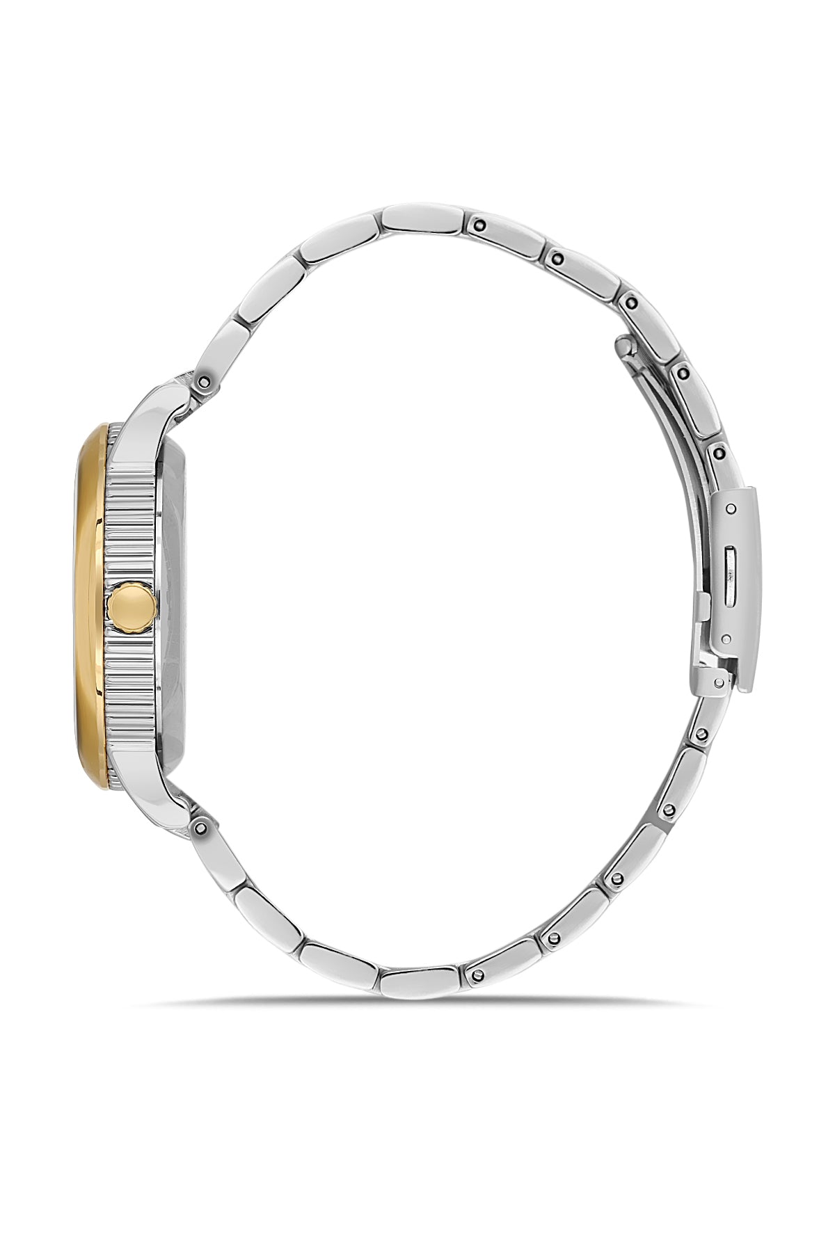 DAVID GUNER Roma Rakamlı Gümüş Kadranlı Sarı Gümüş Kaplamalı Takvimli Erkek Kol Saati - DG-8672GA-D1