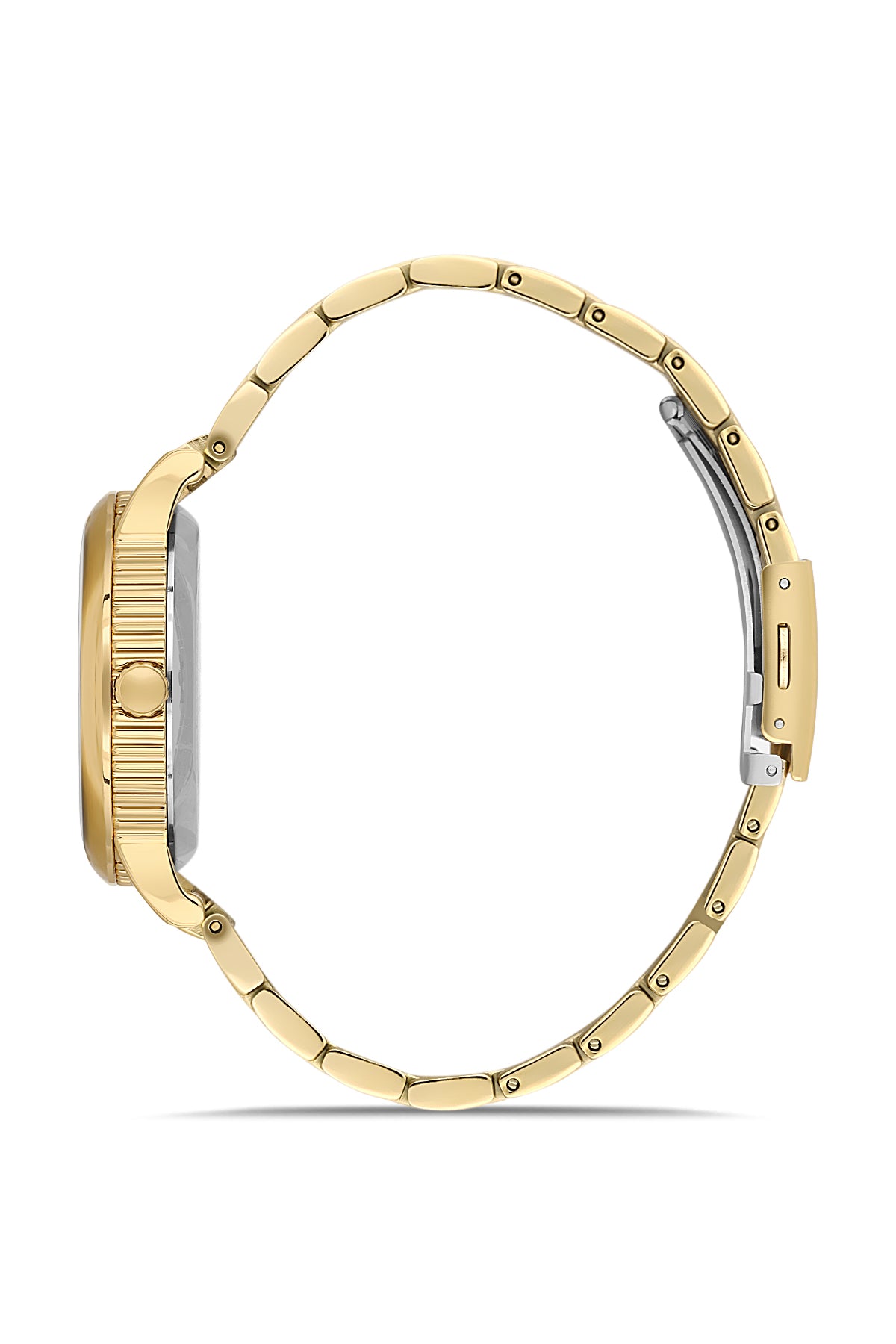 DAVID GUNER Roma Rakamlı Gümüş Kadranlı Sarı Kaplamalı Takvimli Erkek Kol Saati - DG-8672GA-B1