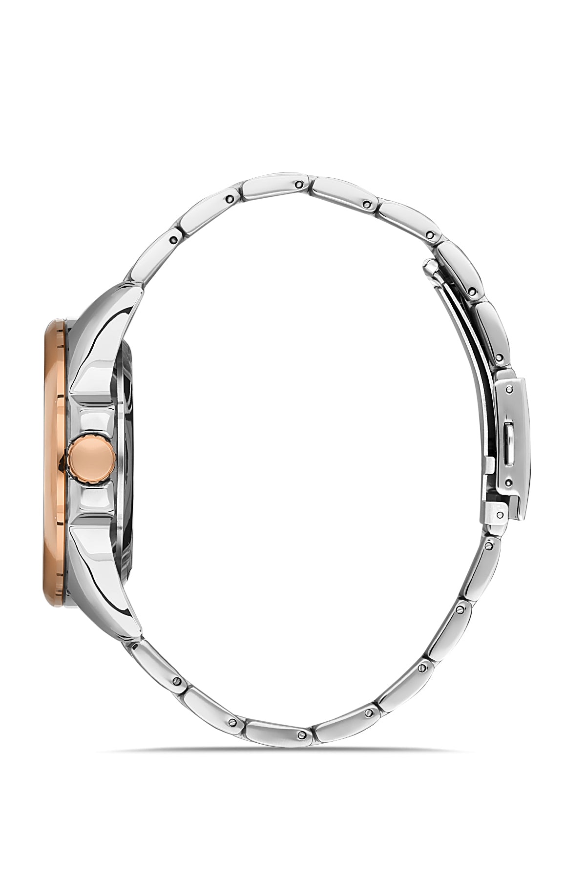 DAVID GUNER Roman Numeral Automatic Function Gray Dial Rose Silver Plating Men's Watch