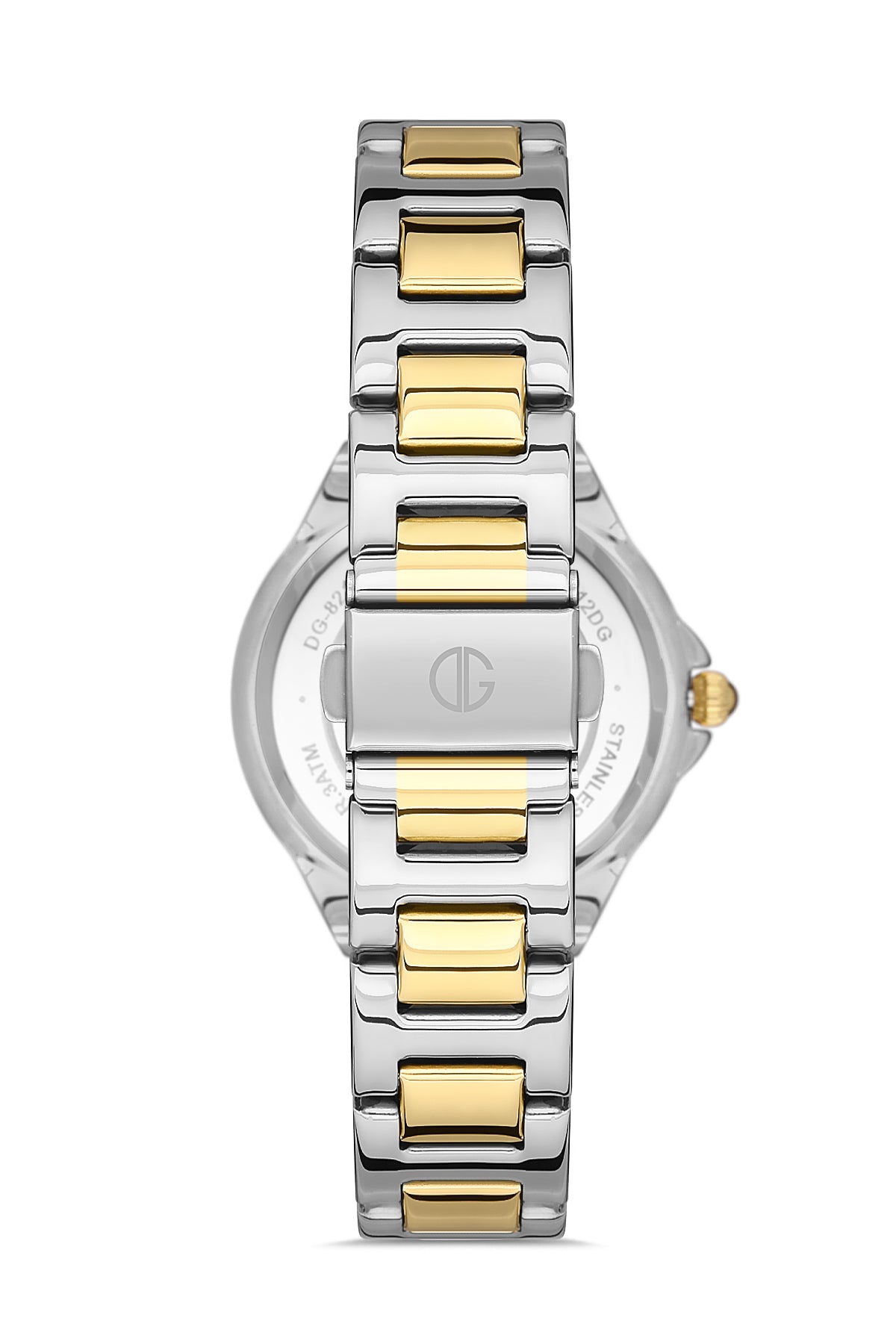 DAVID GUNER Roma Rakamlı Siyah Kadranlı Sarı-Gümüş Paslanmaz Masif Çelik Kadın Kol Saati - DG-8097LA-D9