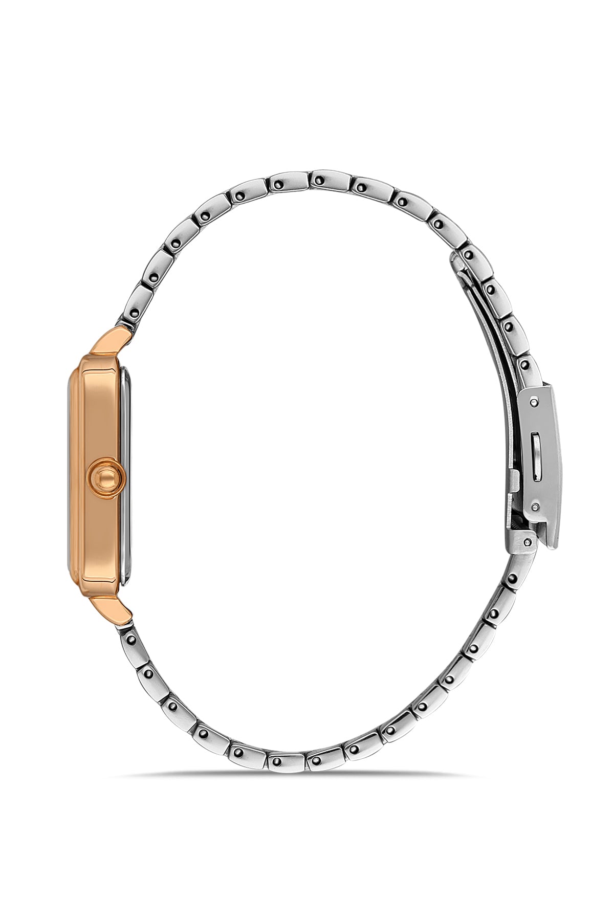 DAVID GUNER Rose Beyaz Kaplama Gümüş Kadranlı Düz Paslanmaz Masif Çelik Kadın Kol Saati - DG-8471LA-E1