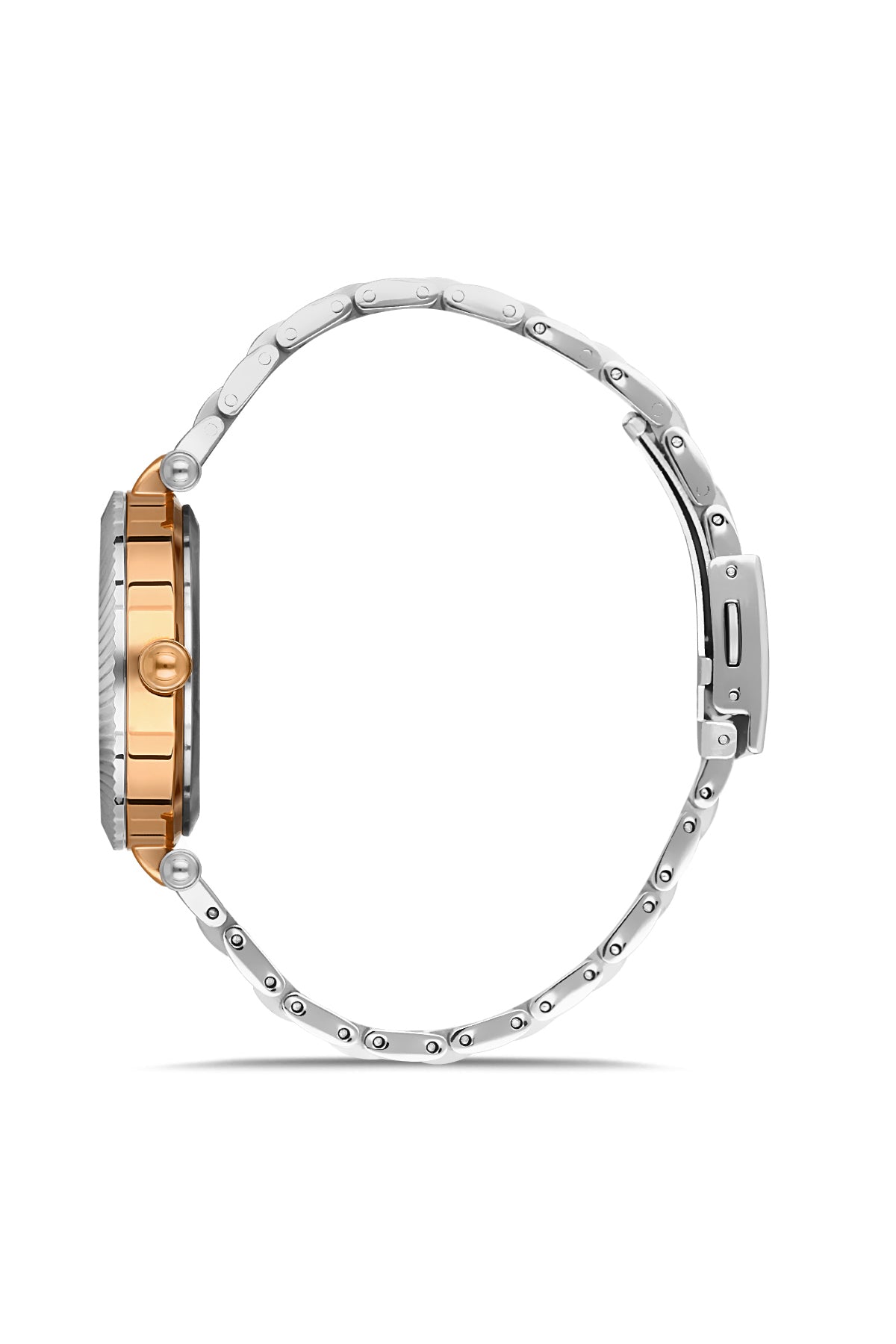 DAVID GUNER Rose Beyaz Kaplama Kahverengi Kadranlı Paslanmaz Masif Çelik Kordonlu Kadın Kol Saati - DG-8415LA-E6