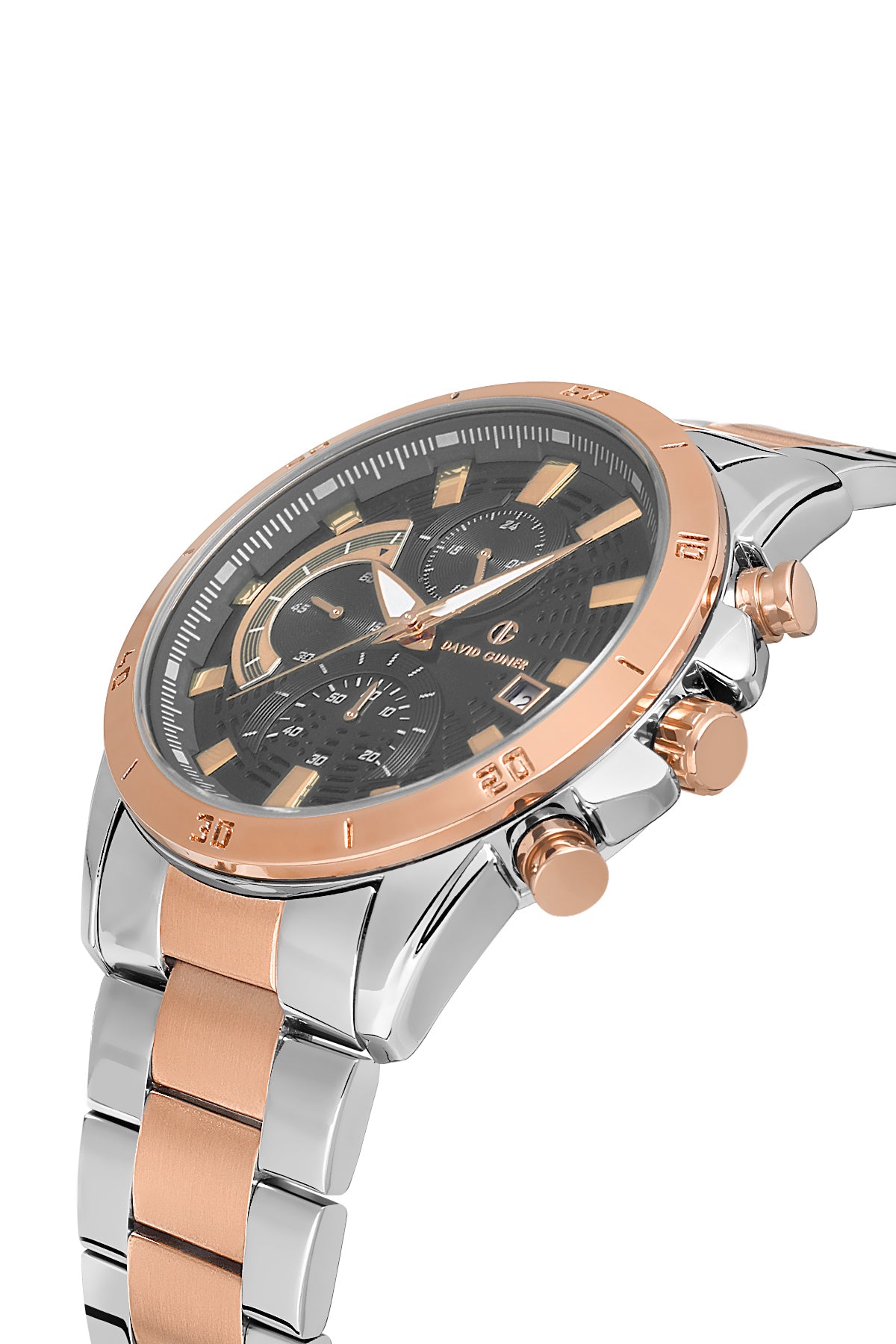 DAVID GUNER Rose Beyaz Kaplama Multi Fonksiyon Erkek Kol Saati - DG-8667GA-E9