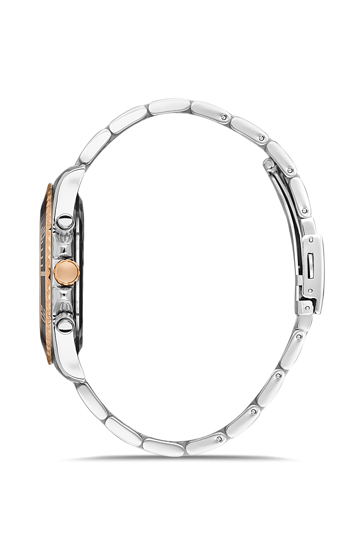 DAVID GUNER Rose Beyaz Kaplama Siyah Kadran Multifonksiyonlu Erkek Kol Saati - DG-8475GA-E2