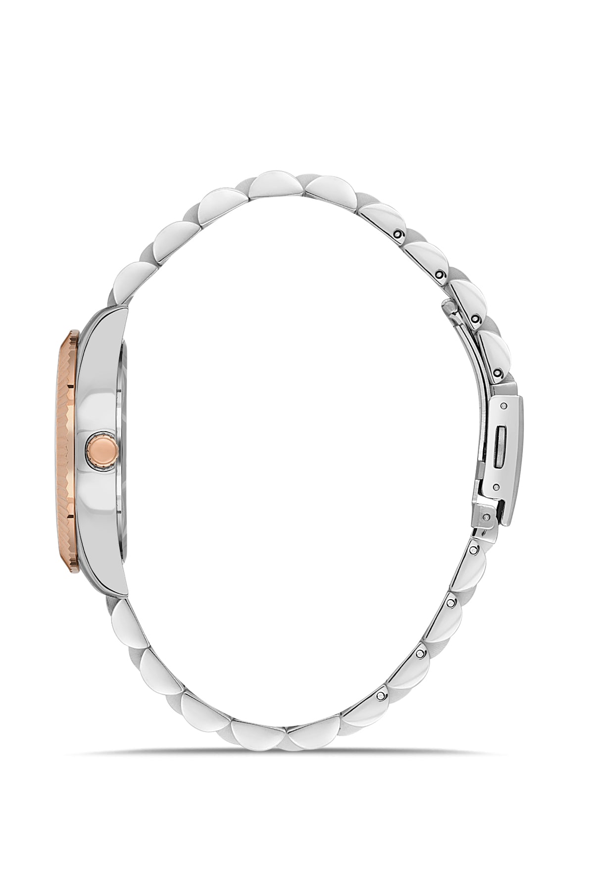 David Guner Rose White Coated Green Dial Calendar Women's Watch
