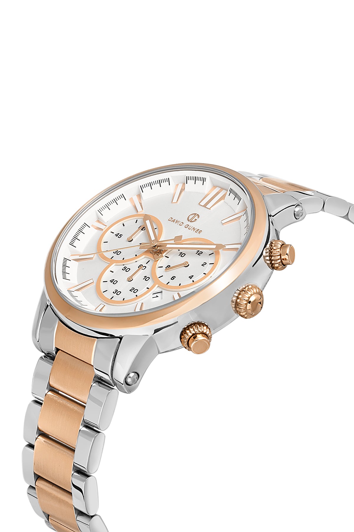 DAVID GUNER ROSE BEYAZ KAPLAMALI BEYAZ KADRANLI ERKEK KOL SAATİ - DG-8536GA-E1