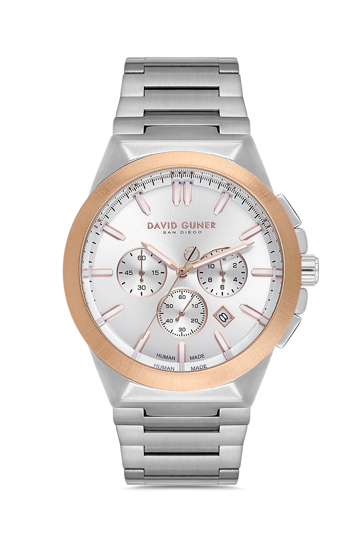 DAVID GUNER ROSE BEYAZ KAPLAMALI BEYAZ KADRANLI ERKEK KOL SAATİ DG-8864GA-E1