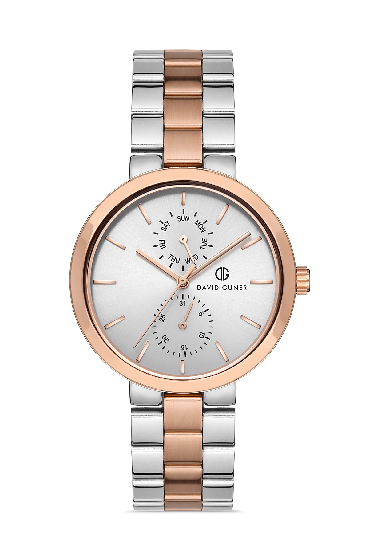 DAVID GUNER ROSE BEYAZ KAPLAMALI BEYAZ KADRANLI KADIN KOL SAATİ - DG-8222LA-E1