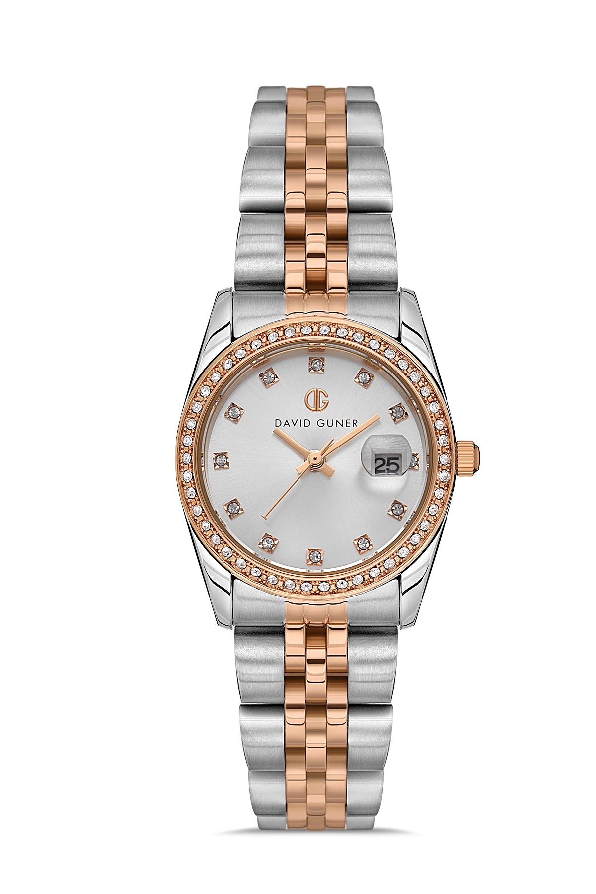DAVID GUNER ROSE BEYAZ KAPLAMALI BEYAZ KADRANLI KADIN KOL SAATİ DG-8635LA-E1
