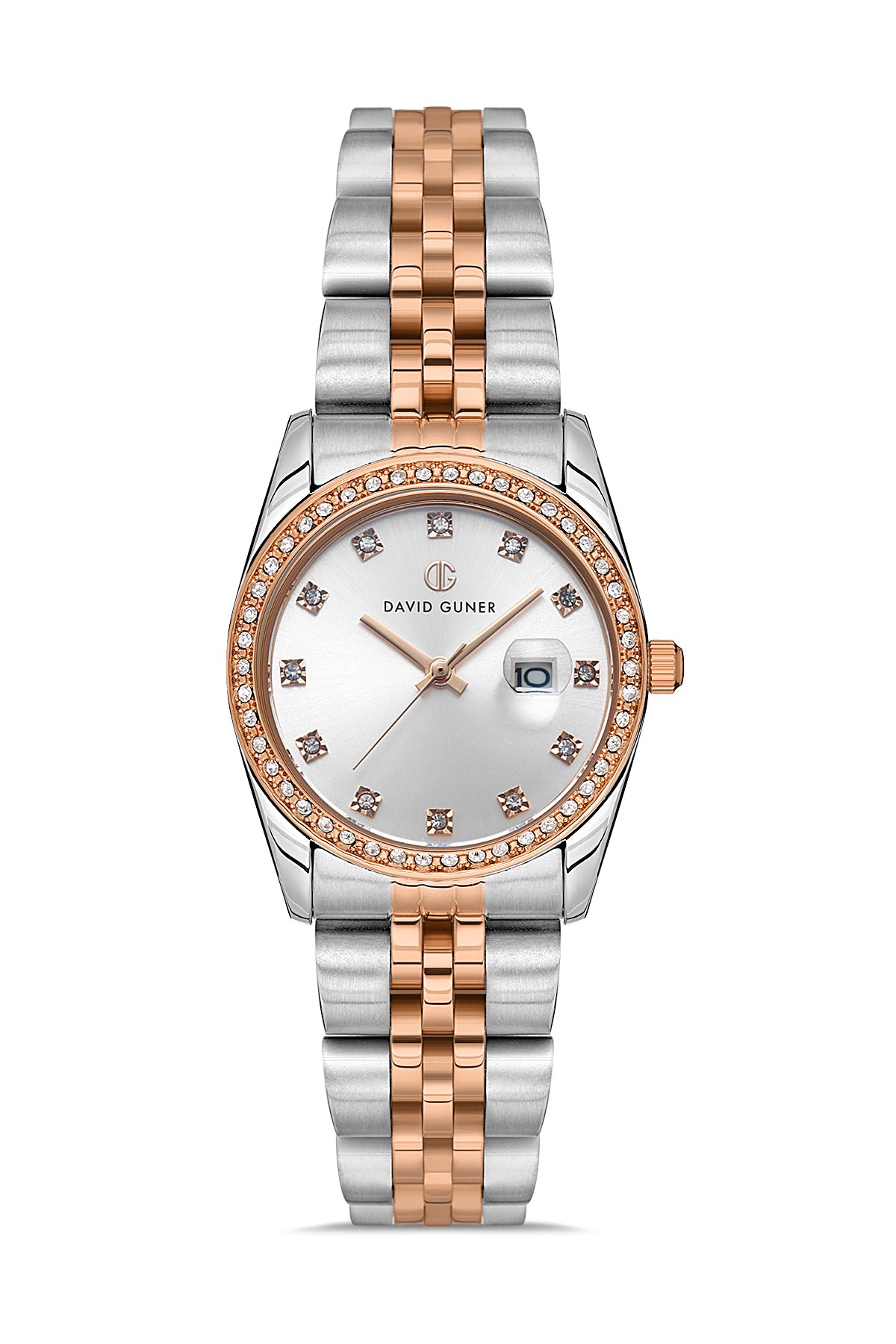 DAVID GUNER ROSE BEYAZ KAPLAMALI BEYAZ KADRANLI KADIN KOL SAATİ DG-8657LA-E1
