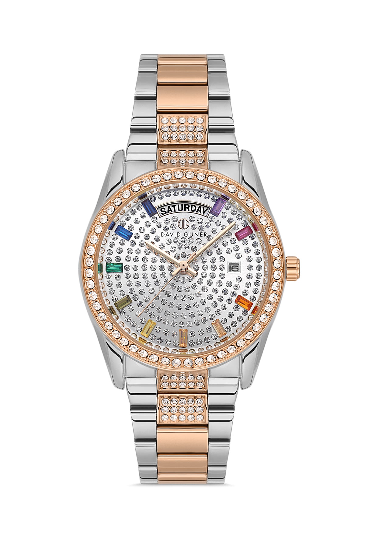 DAVID GUNER ROSE BEYAZ KAPLAMALI BEYAZ KADRANLI KADIN KOL SAATİ DG-8703LA-E1