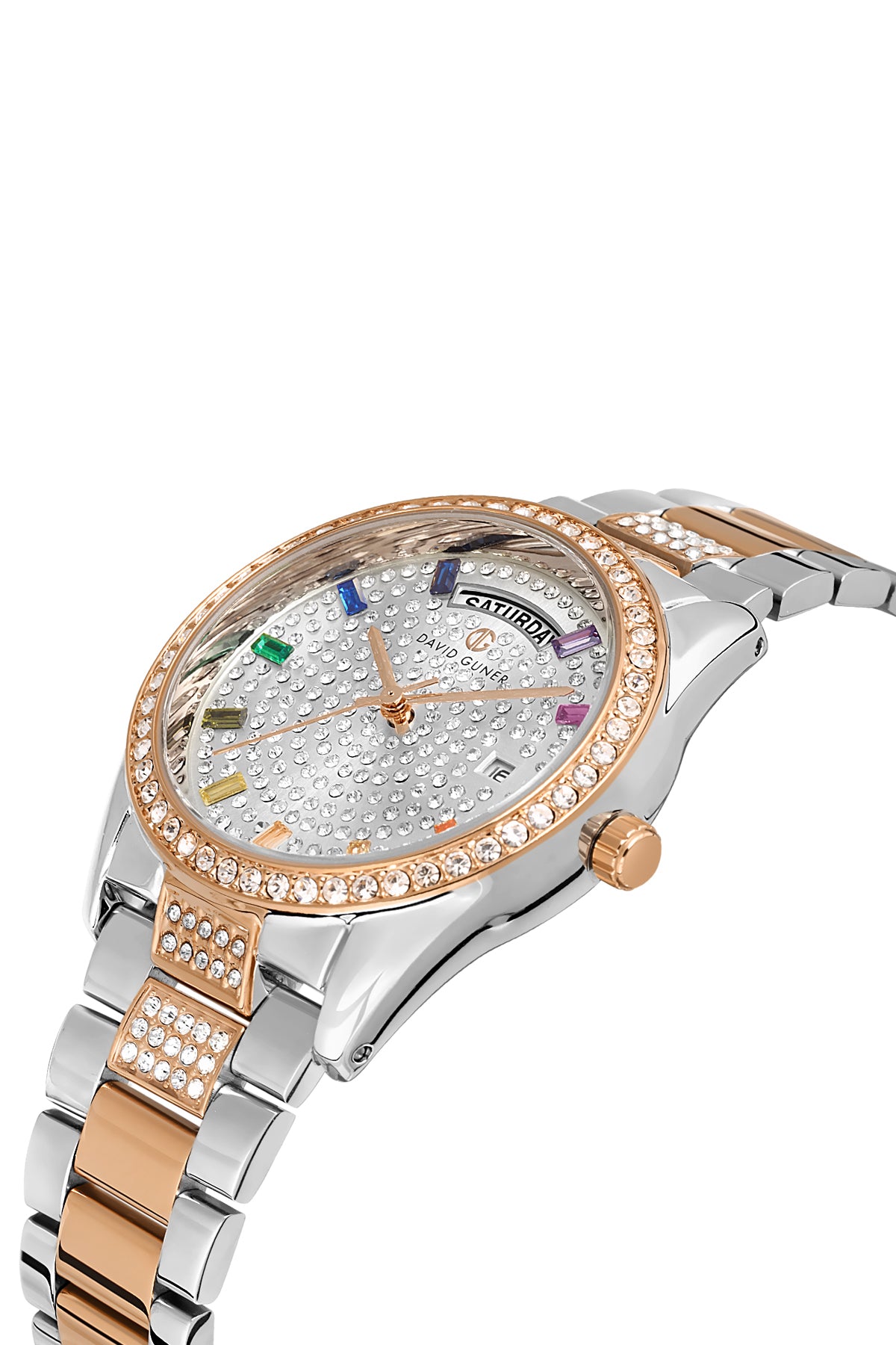 DAVID GUNER ROSE BEYAZ KAPLAMALI BEYAZ KADRANLI KADIN KOL SAATİ DG-8703LA-E1
