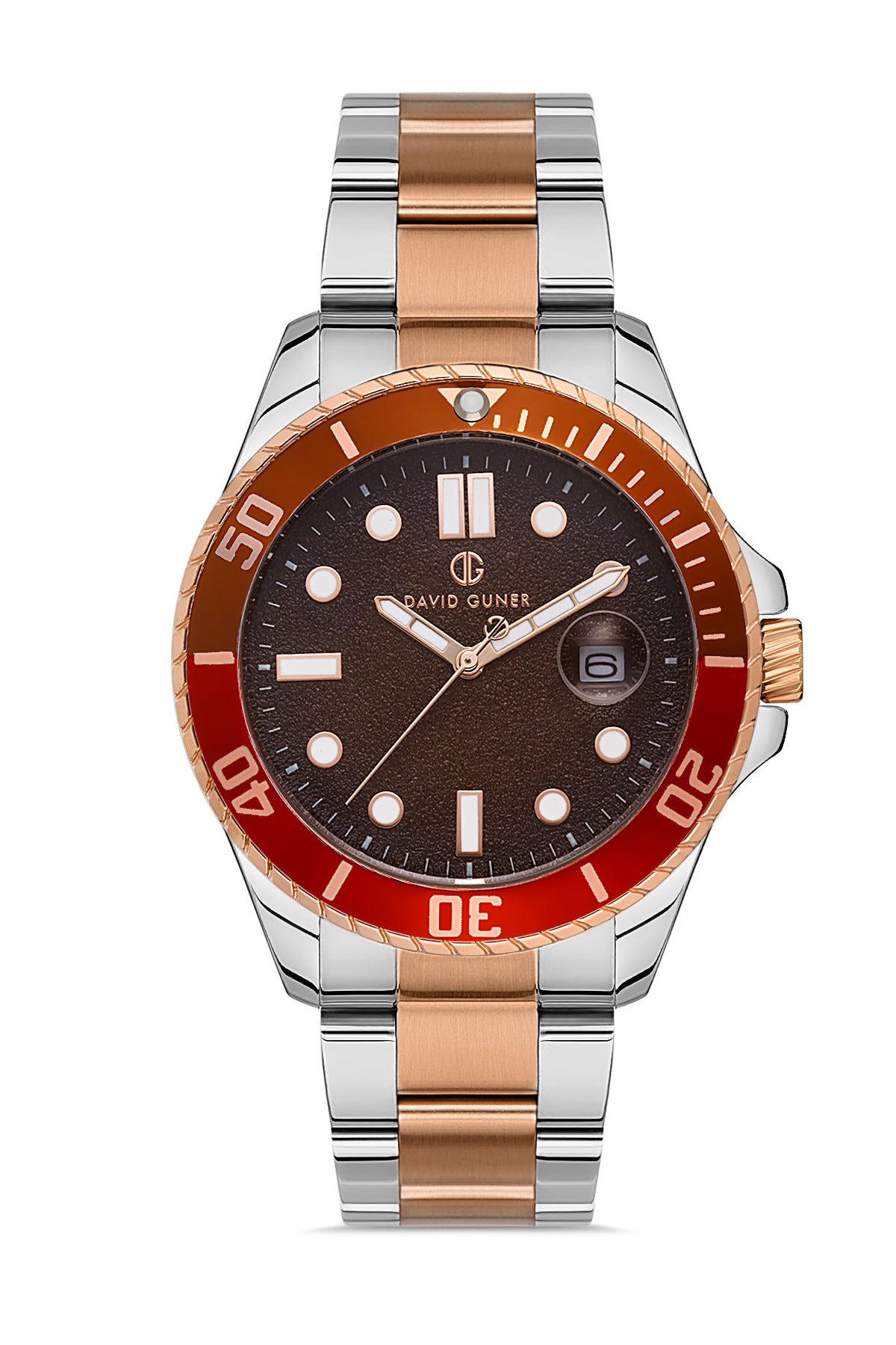 Davıd Guner Rose White Coated Men's Watch