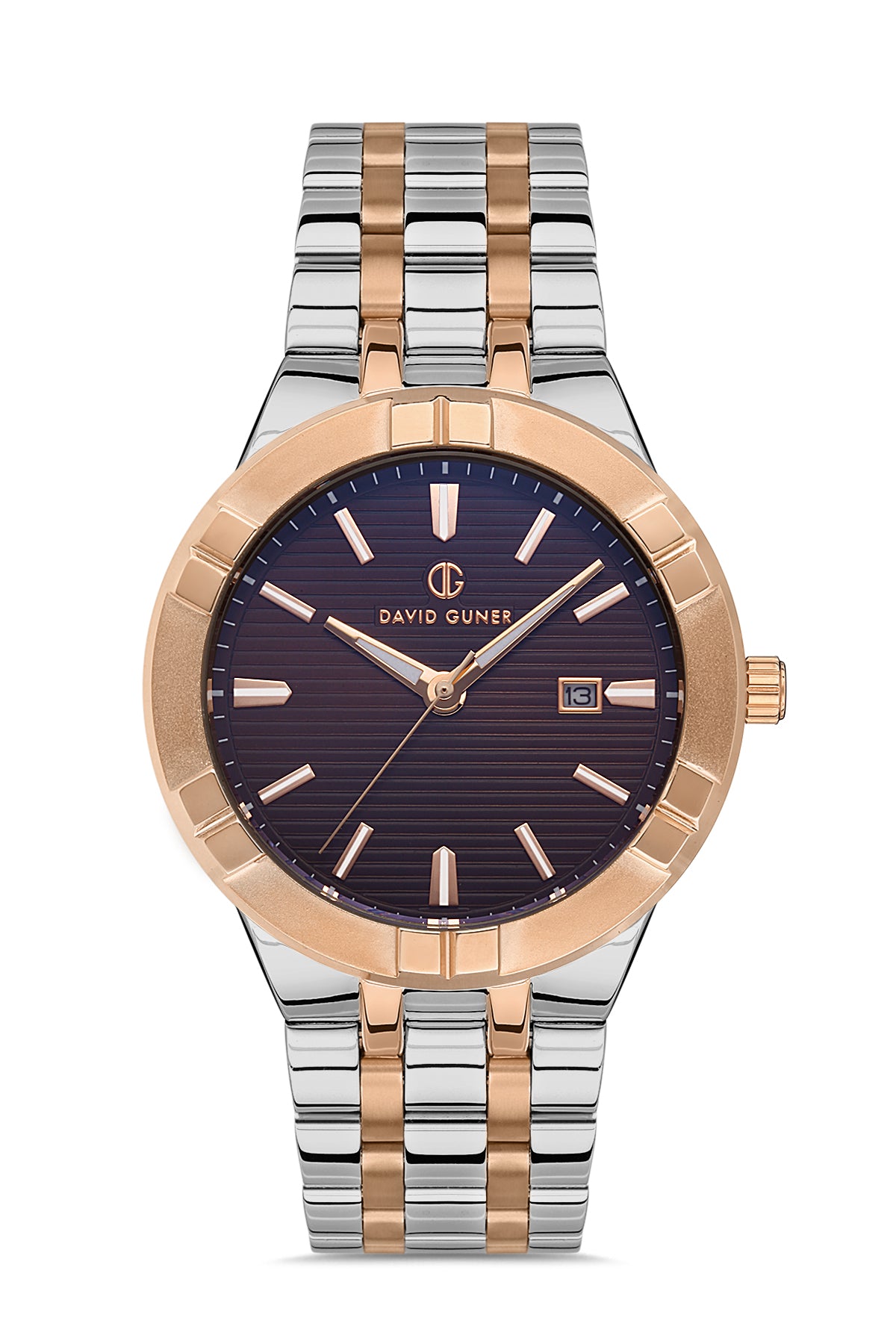 DAVID GUNER ROSE BEYAZ KAPLAMALI KAHVERENGİ KADRANLI ERKEK KOL SAATİ - DG-8388GA-E6