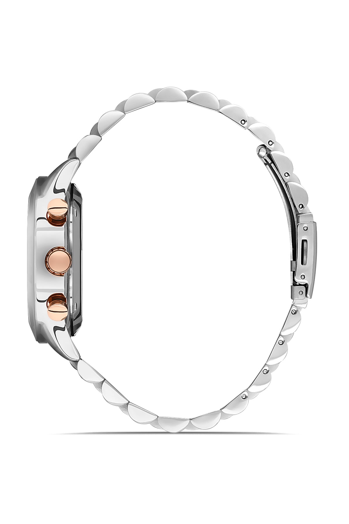 DAVID GUNER Rose Beyaz Kaplama Kahverengi Kadranlı Multi Fonksiyonlu Erkek Kol Saati