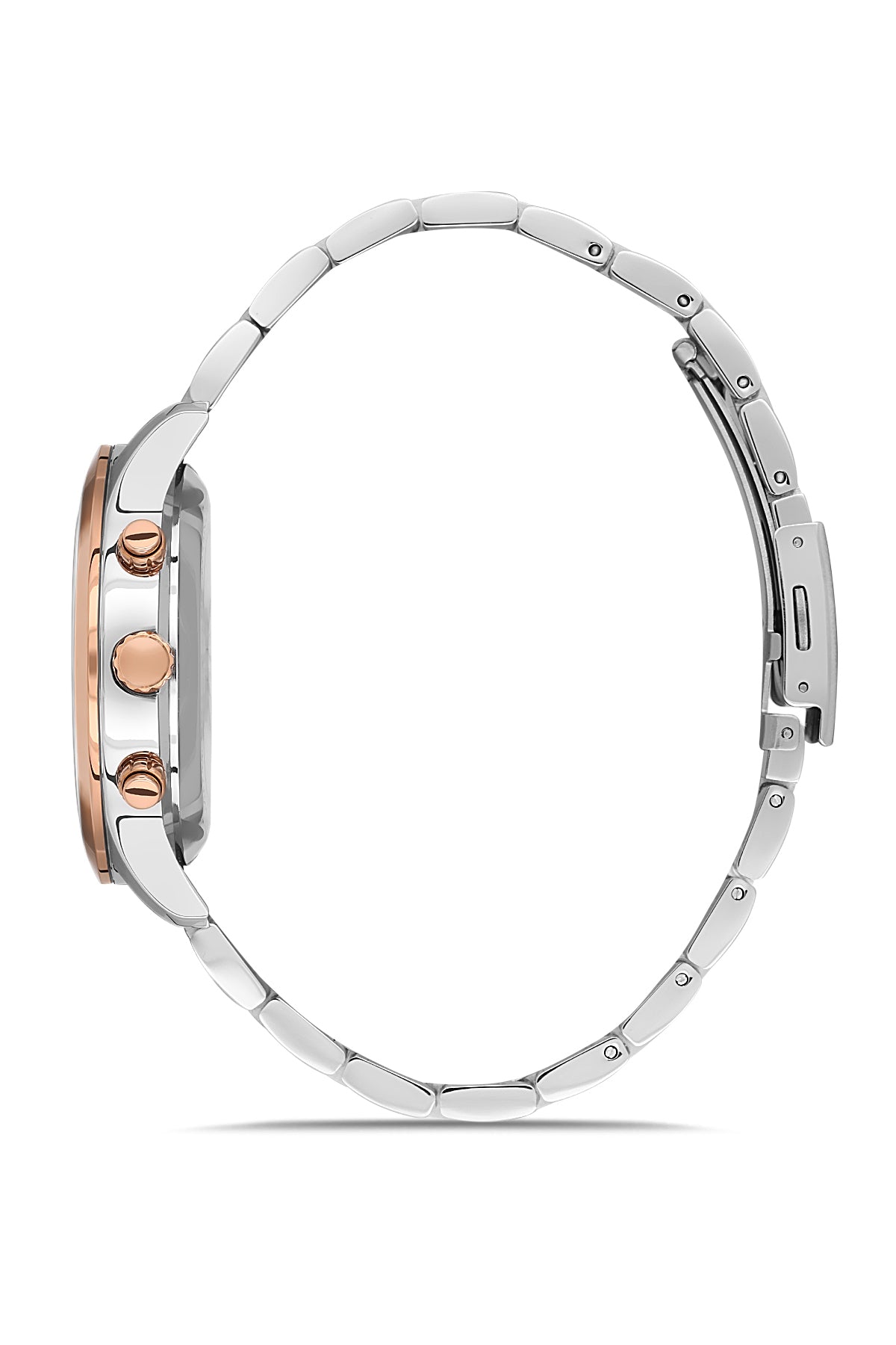 DAVID GUNER Kahverengi Kadranlı Rose Beyaz Kaplamalı Erkek Kol Saati - DG-8673GA-E6