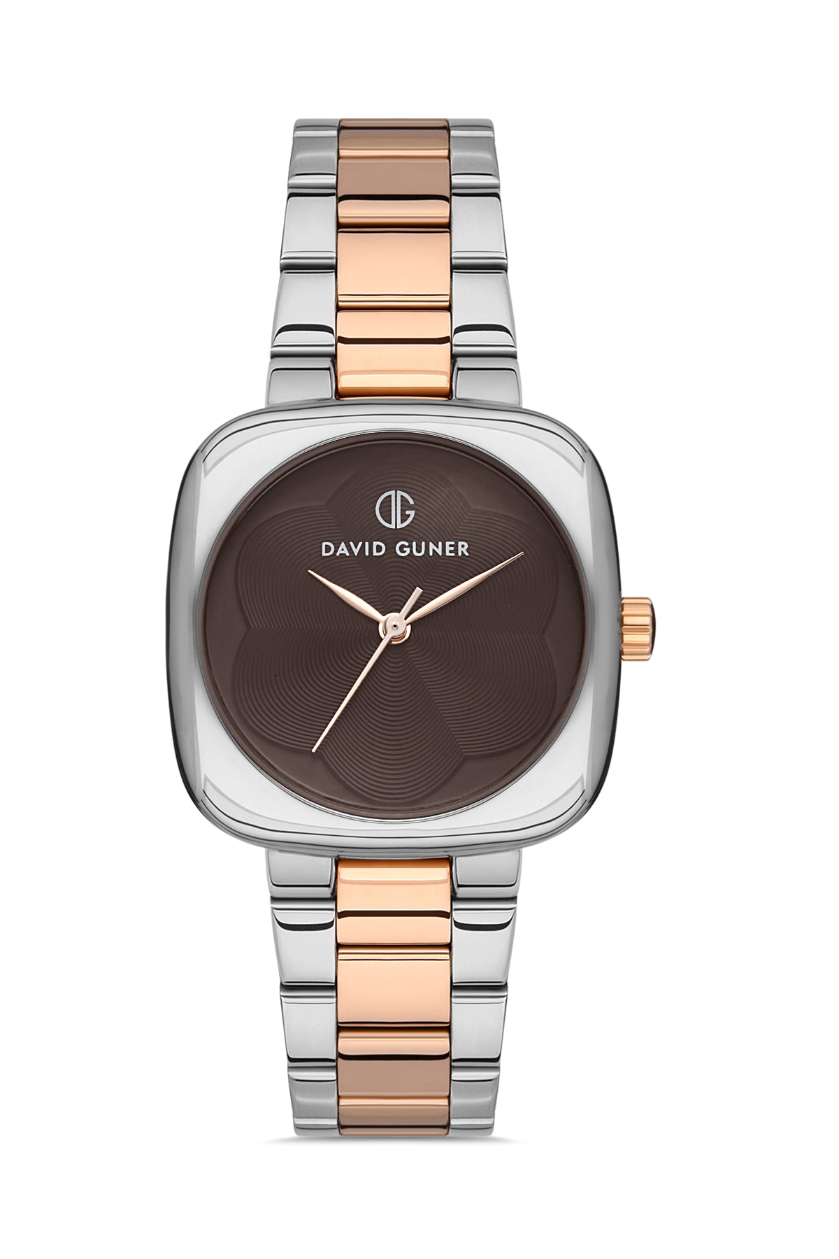 DAVID GUNER ROSE BEYAZ KAPLAMALI KAHVERENGİ KADRANLI KADIN KOL SAATİ DG-8398LA-E6