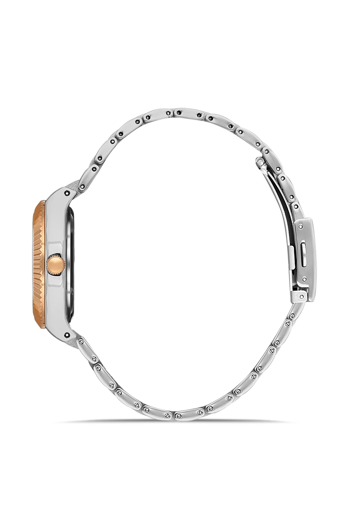 DAVID GUNER Rose White Coated Brown Dial Women's Watch