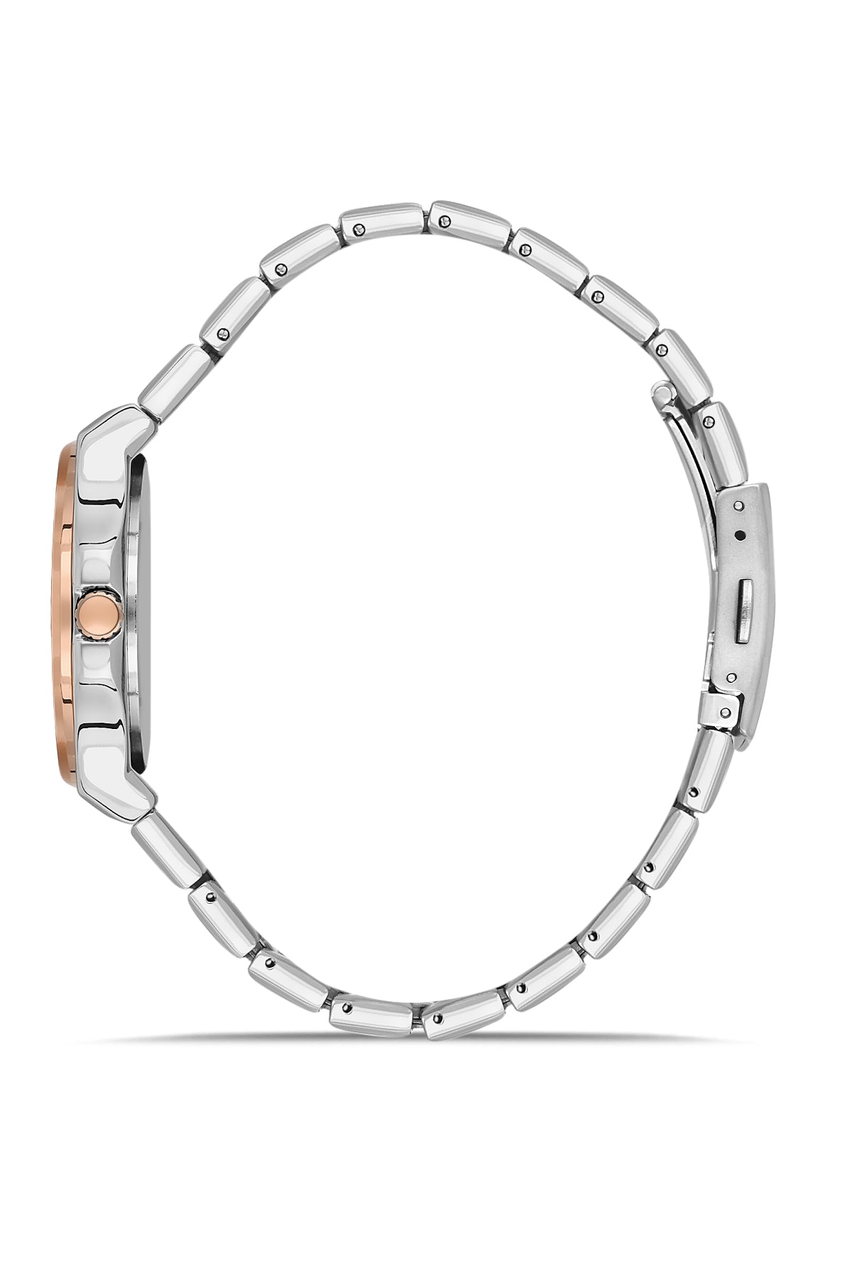 DAVID GUNER Brown Dial Rose Silver Plating Stone Women's Watch