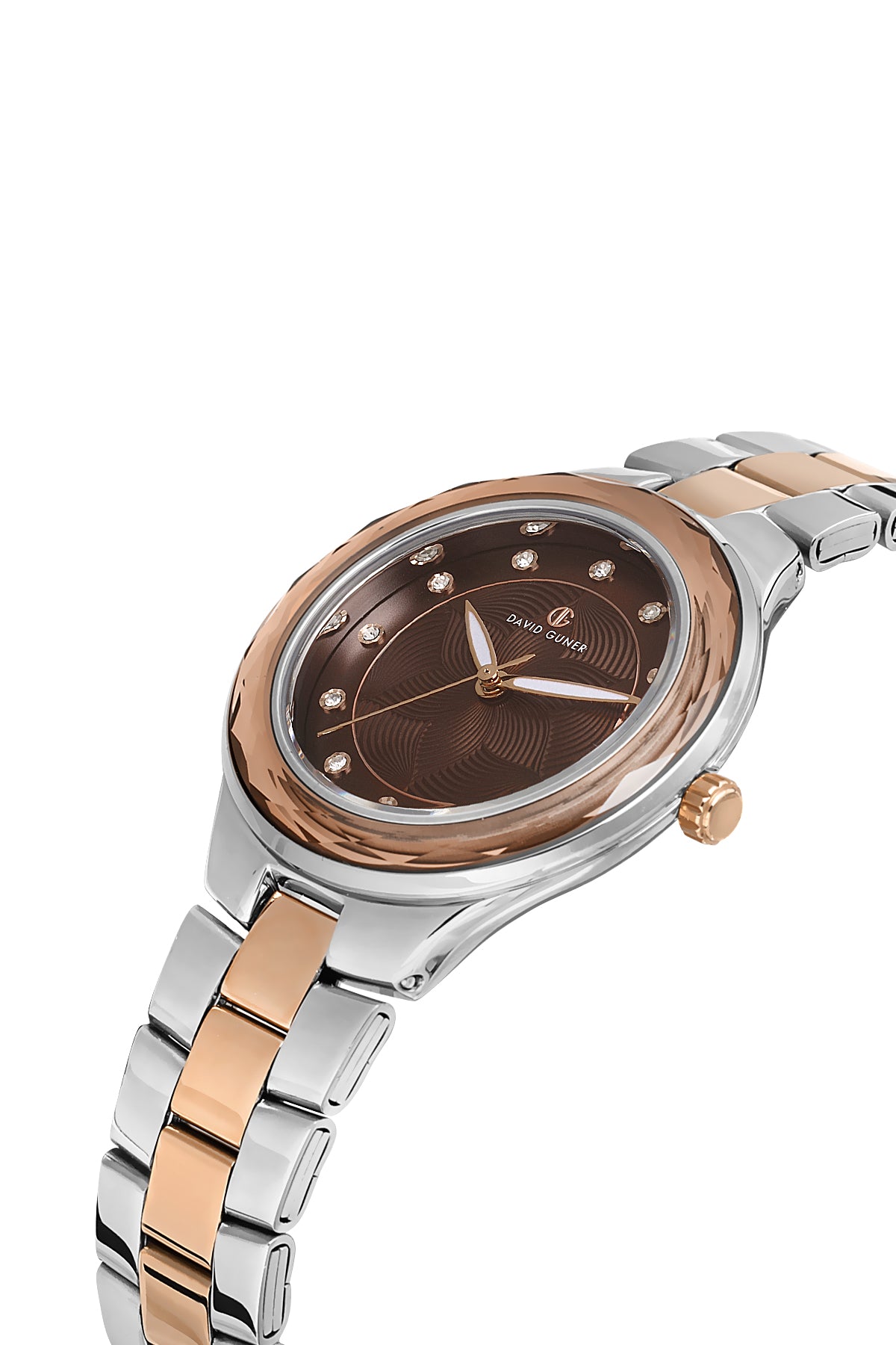 DAVID GUNER ROSE BEYAZ KAPLAMALI KAHVERENGİ KADRANLI KADIN KOL SAATİ - DG-8728LA-E6